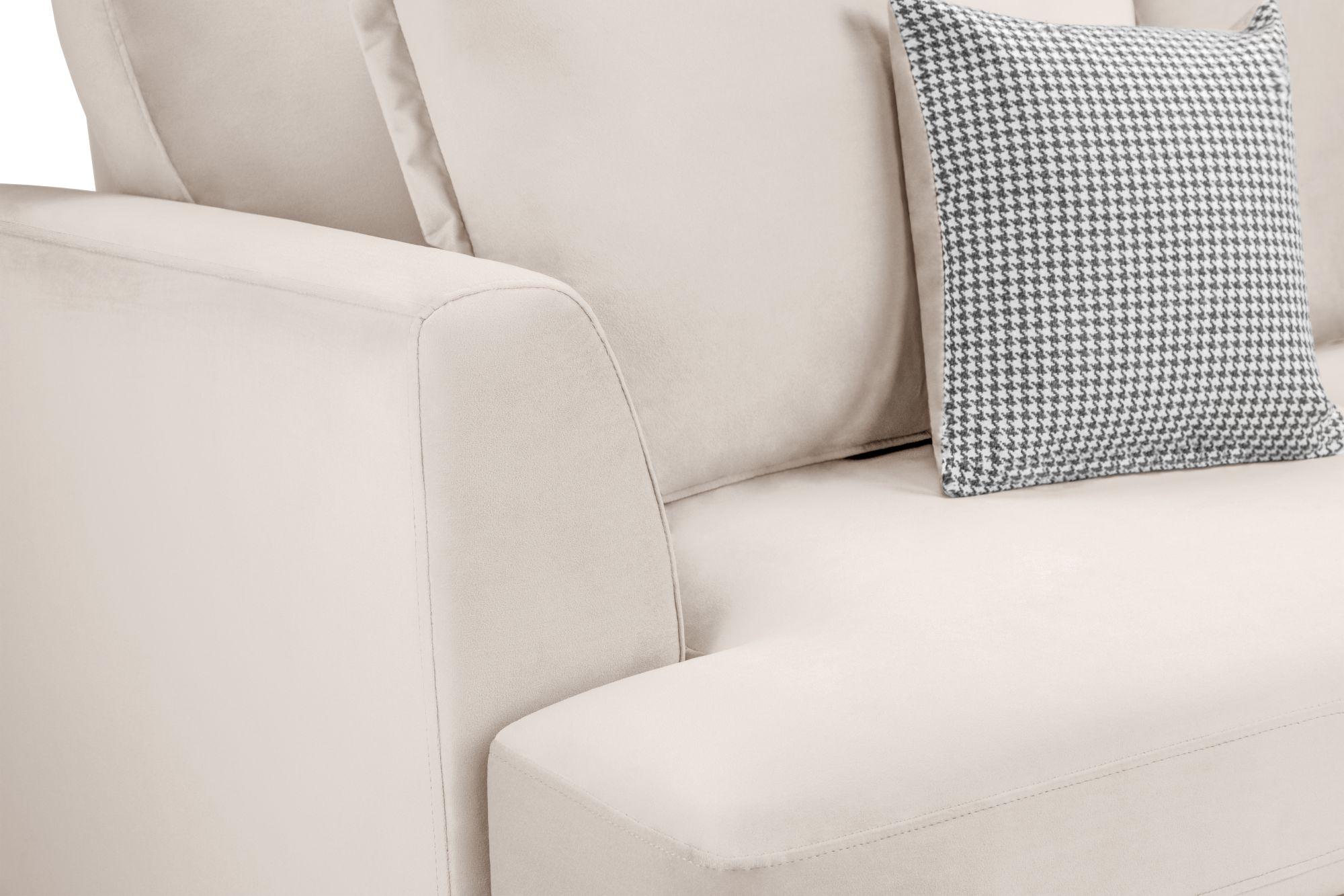 Product photograph of Bari Beige Fabric Right Hand Facing Corner Sofa from Choice Furniture Superstore.