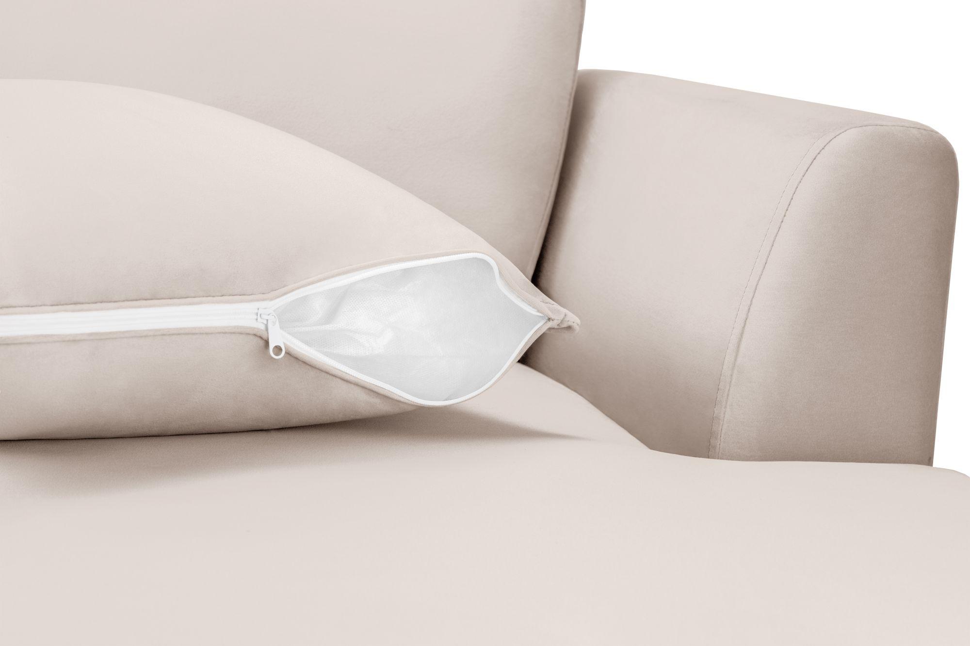 Product photograph of Bari Beige Fabric Right Hand Facing Corner Sofa from Choice Furniture Superstore.