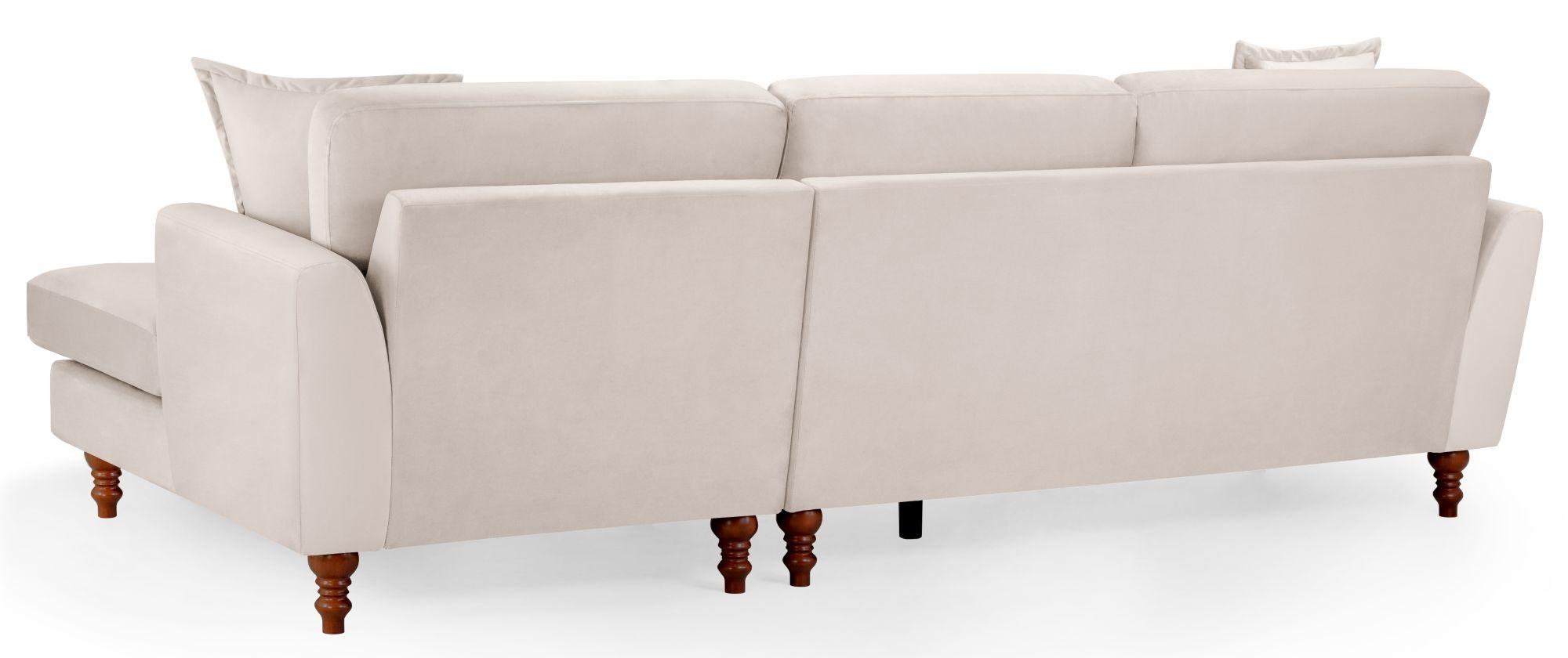 Product photograph of Bari Beige Fabric Right Hand Facing Corner Sofa from Choice Furniture Superstore.
