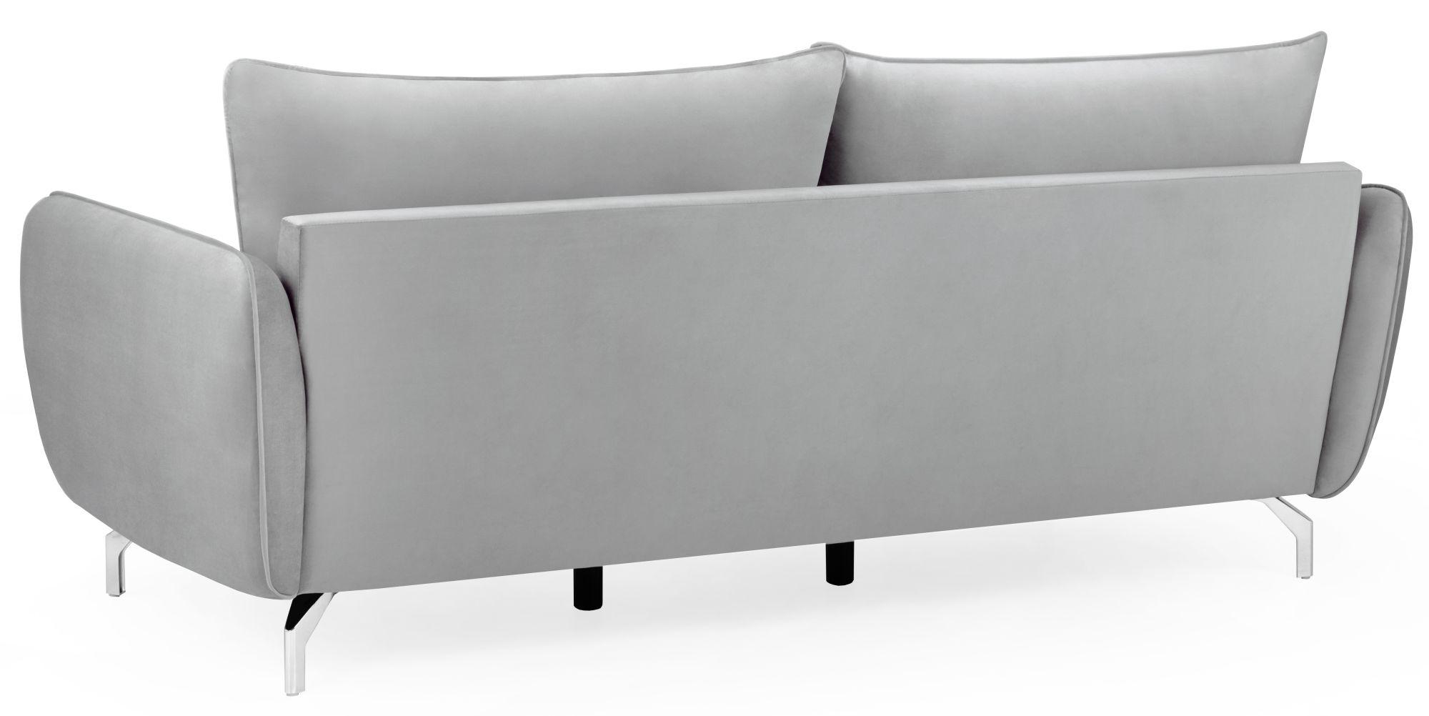 Product photograph of Lavard Grey Plush Velvet Fabric 3 Seater Sofa from Choice Furniture Superstore.