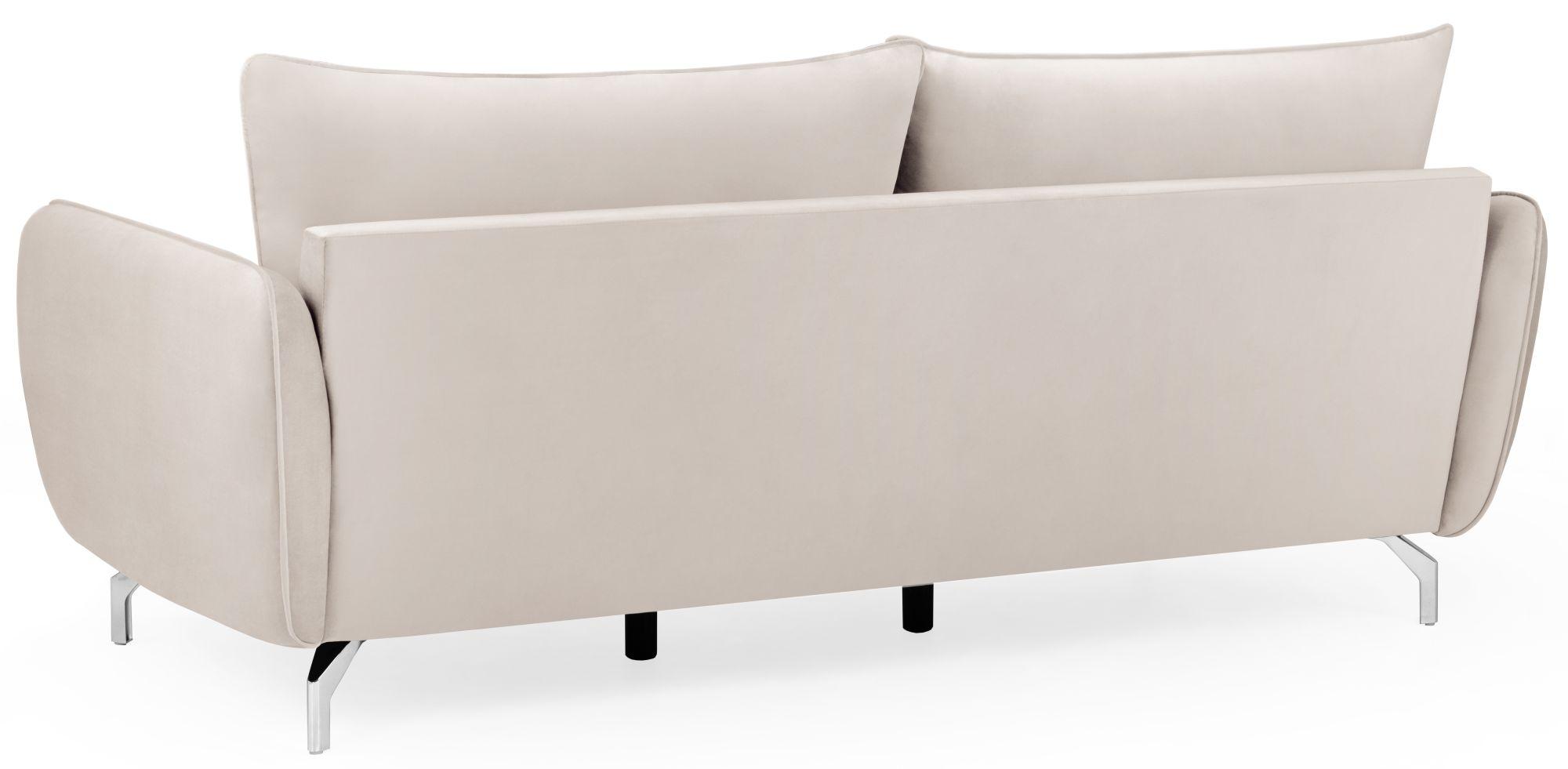 Product photograph of Lavard Beige Plush Velvet Fabric 3 Seater Sofa from Choice Furniture Superstore.