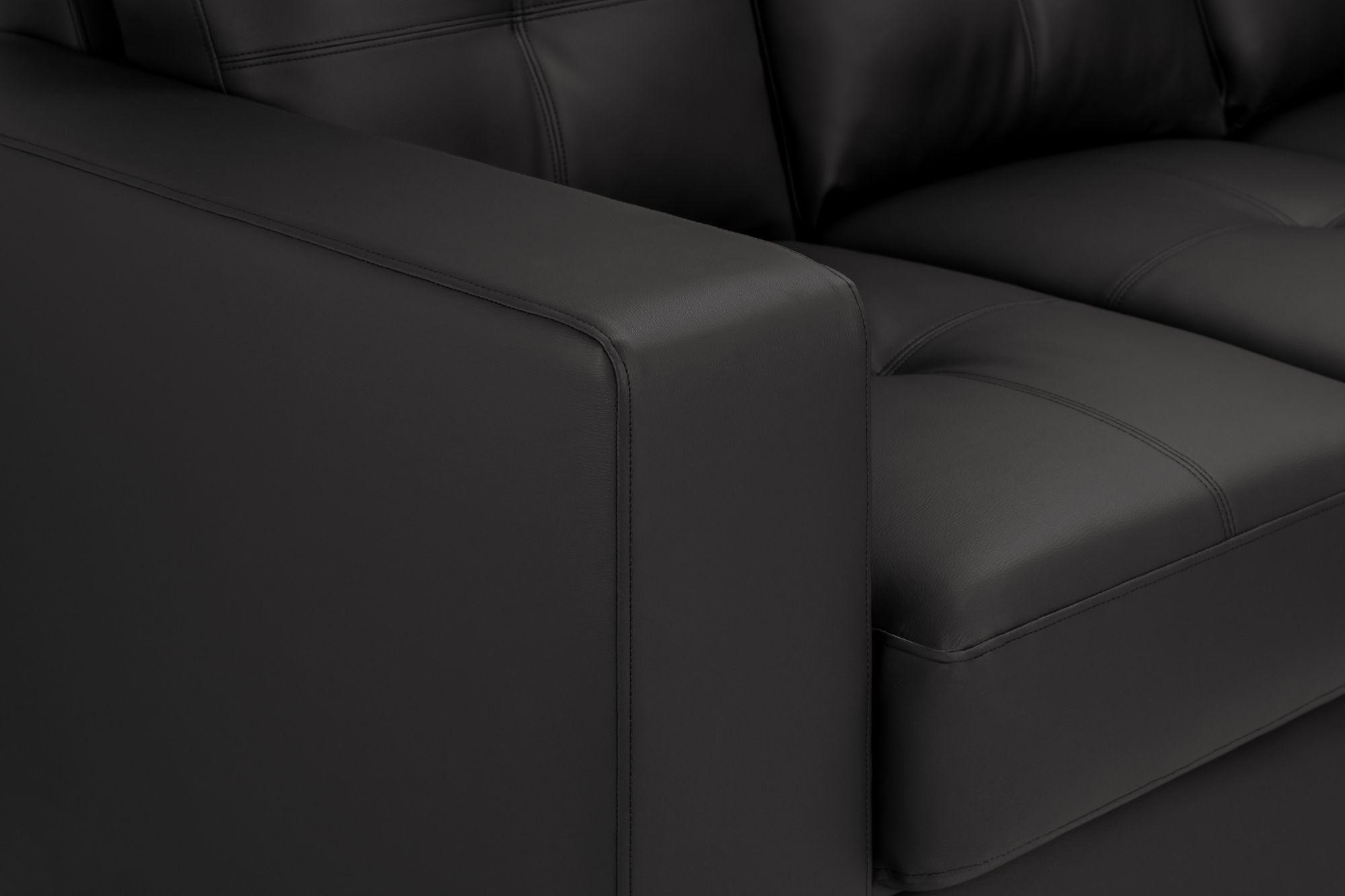 Product photograph of Olivia Black Faux Leather Large Corner Sofa from Choice Furniture Superstore.