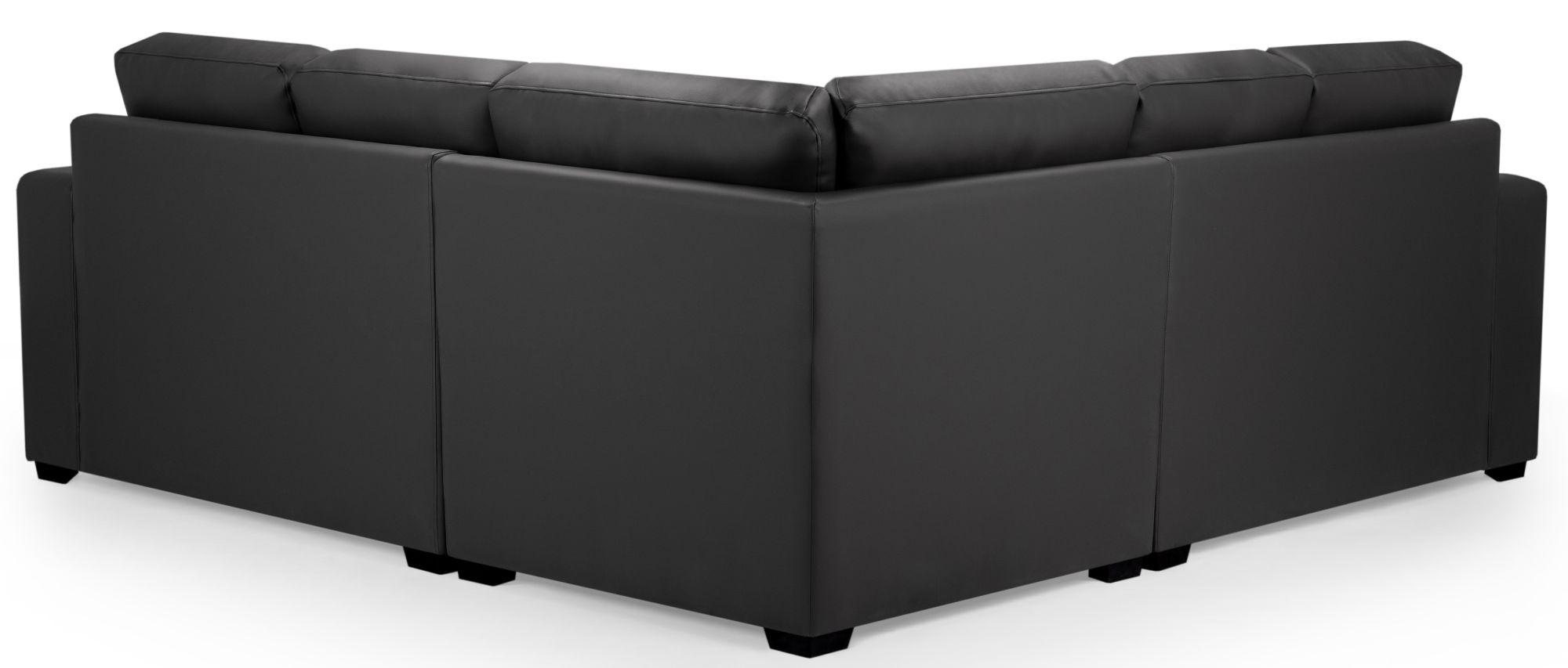 Product photograph of Olivia Black Faux Leather Large Corner Sofa from Choice Furniture Superstore.