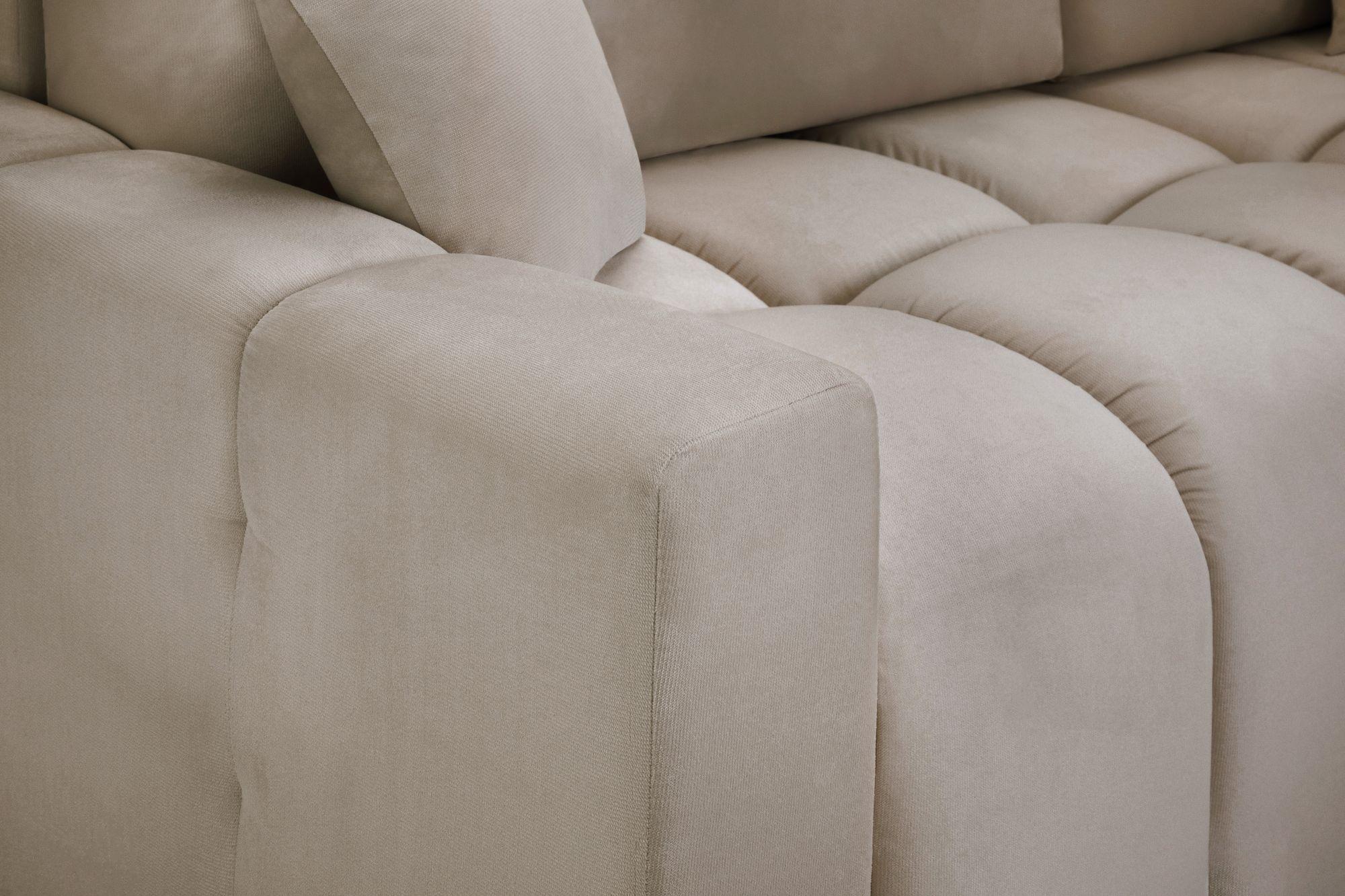 Product photograph of Luki Mocha Fabric Right Hand Facing Corner Sofabed With Storage from Choice Furniture Superstore.