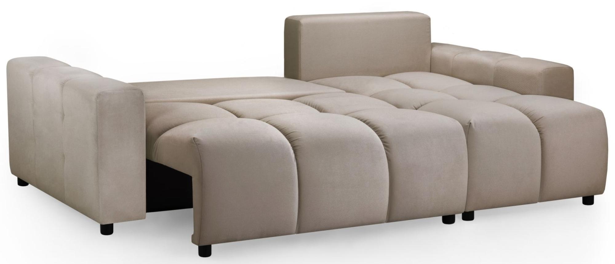 Product photograph of Luki Mocha Fabric Right Hand Facing Corner Sofabed With Storage from Choice Furniture Superstore.