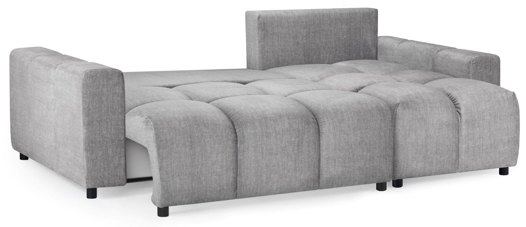 Product photograph of Luki Grey Fabric Right Hand Facing Corner Sofabed With Storage from Choice Furniture Superstore.