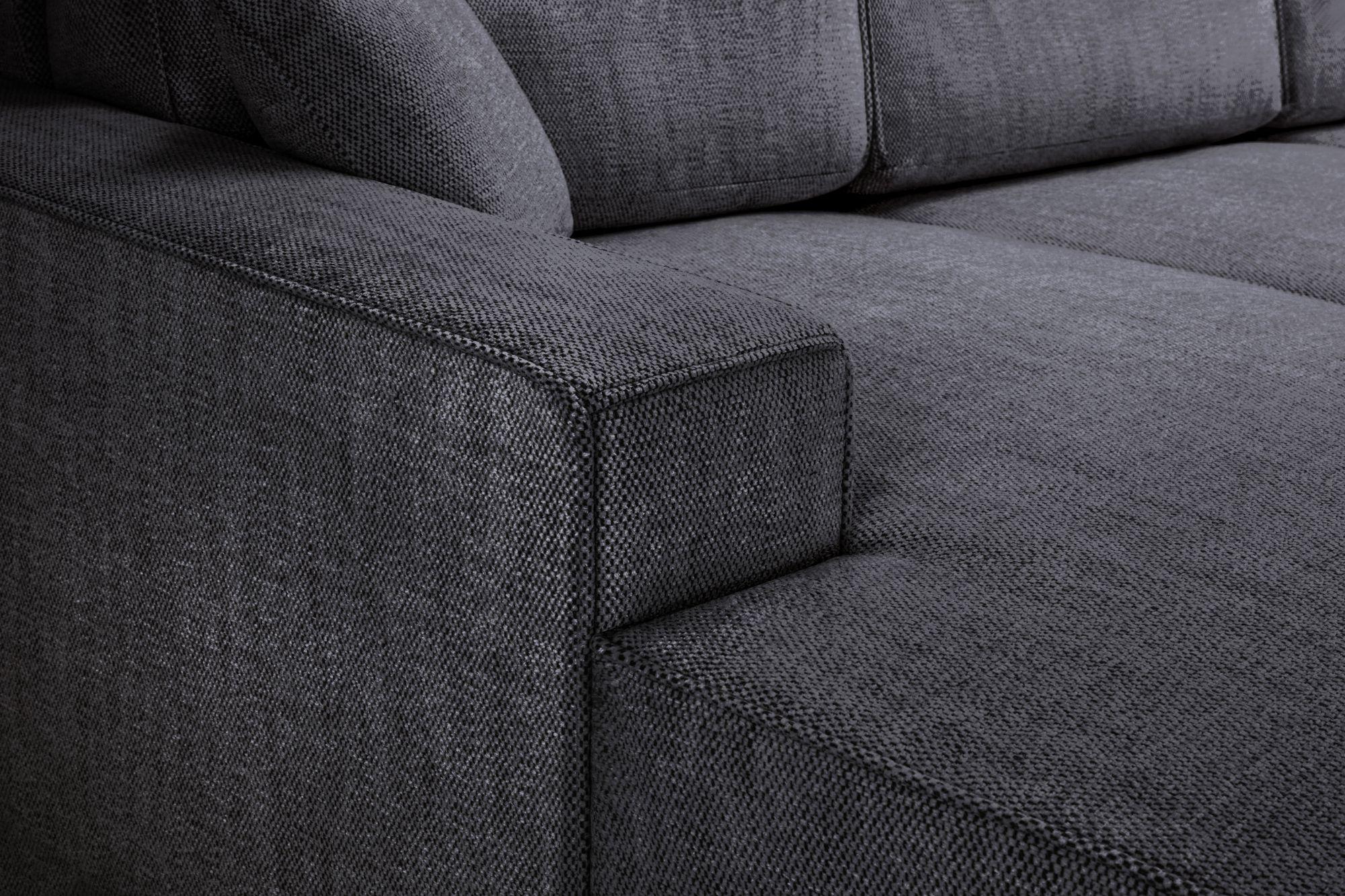 Product photograph of Leo Cinema Black Fabric U Shape Corner Sofa Suite from Choice Furniture Superstore.