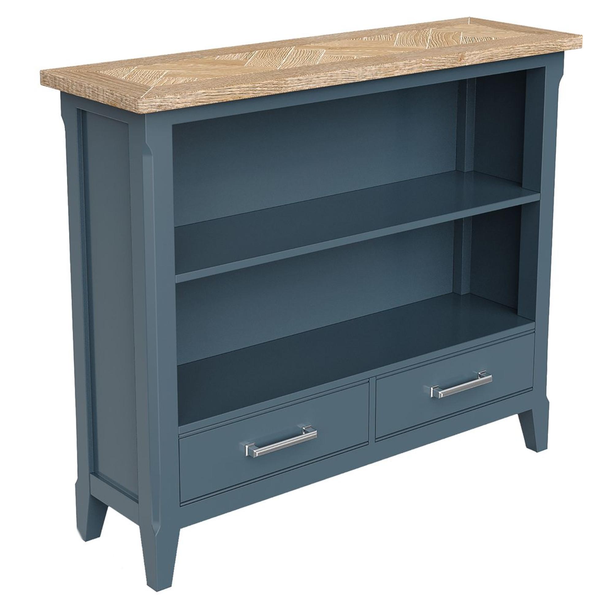 Product photograph of Signature Blue Low Bookcase from Choice Furniture Superstore.