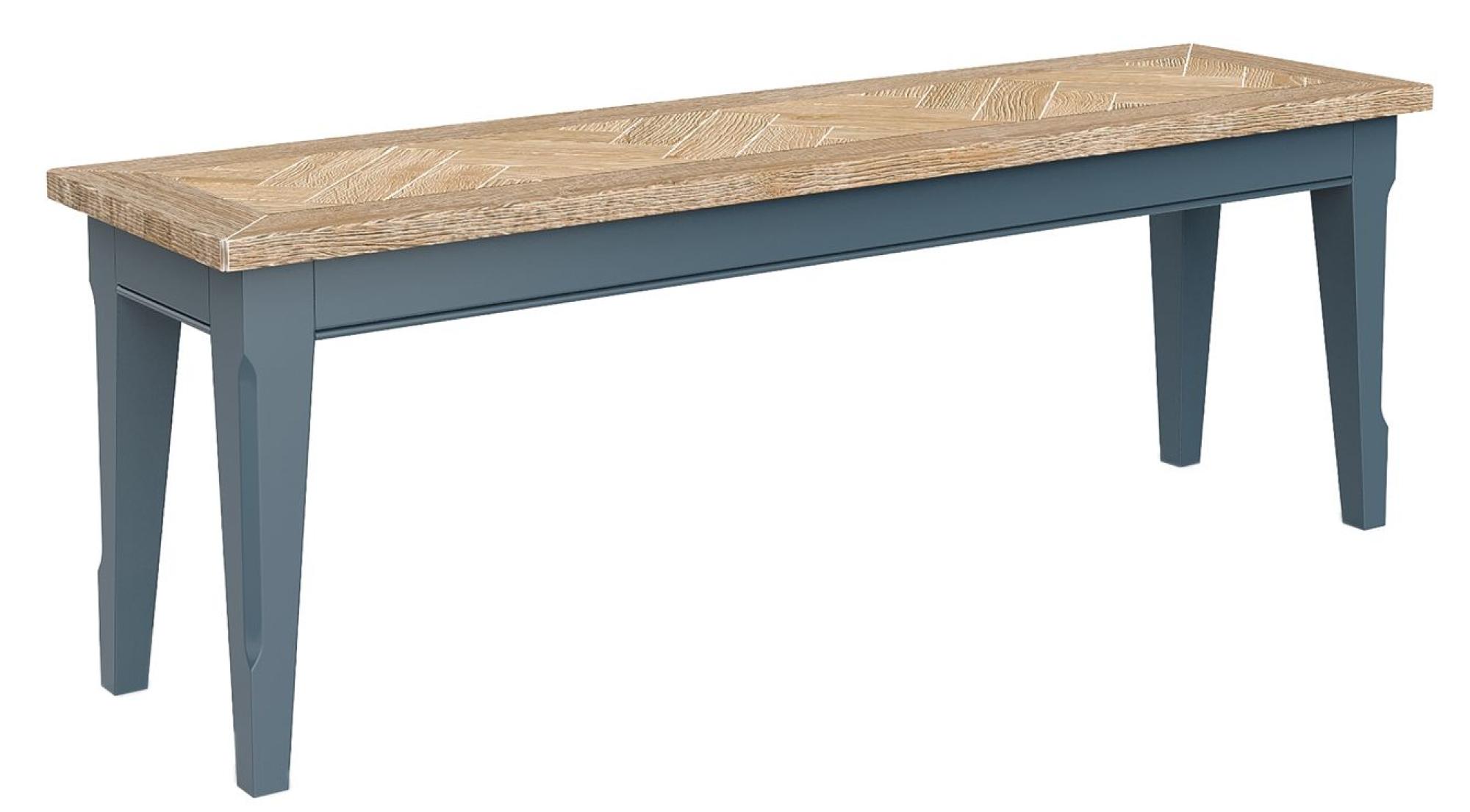 Product photograph of Signature Blue 130cm Dining Bench from Choice Furniture Superstore.