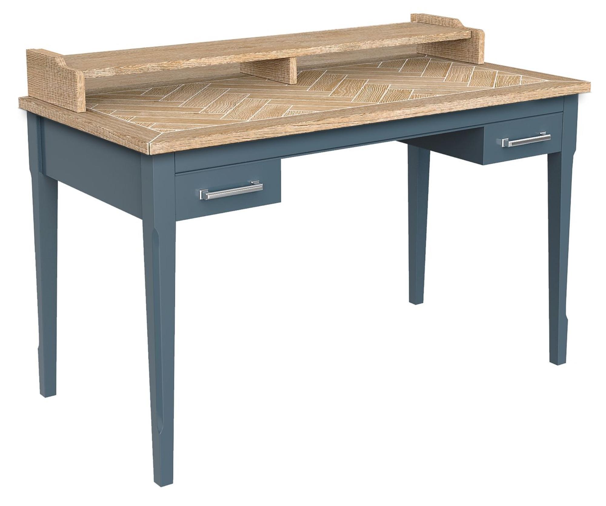 Product photograph of Signature Blue 2 Drawer Desk from Choice Furniture Superstore.