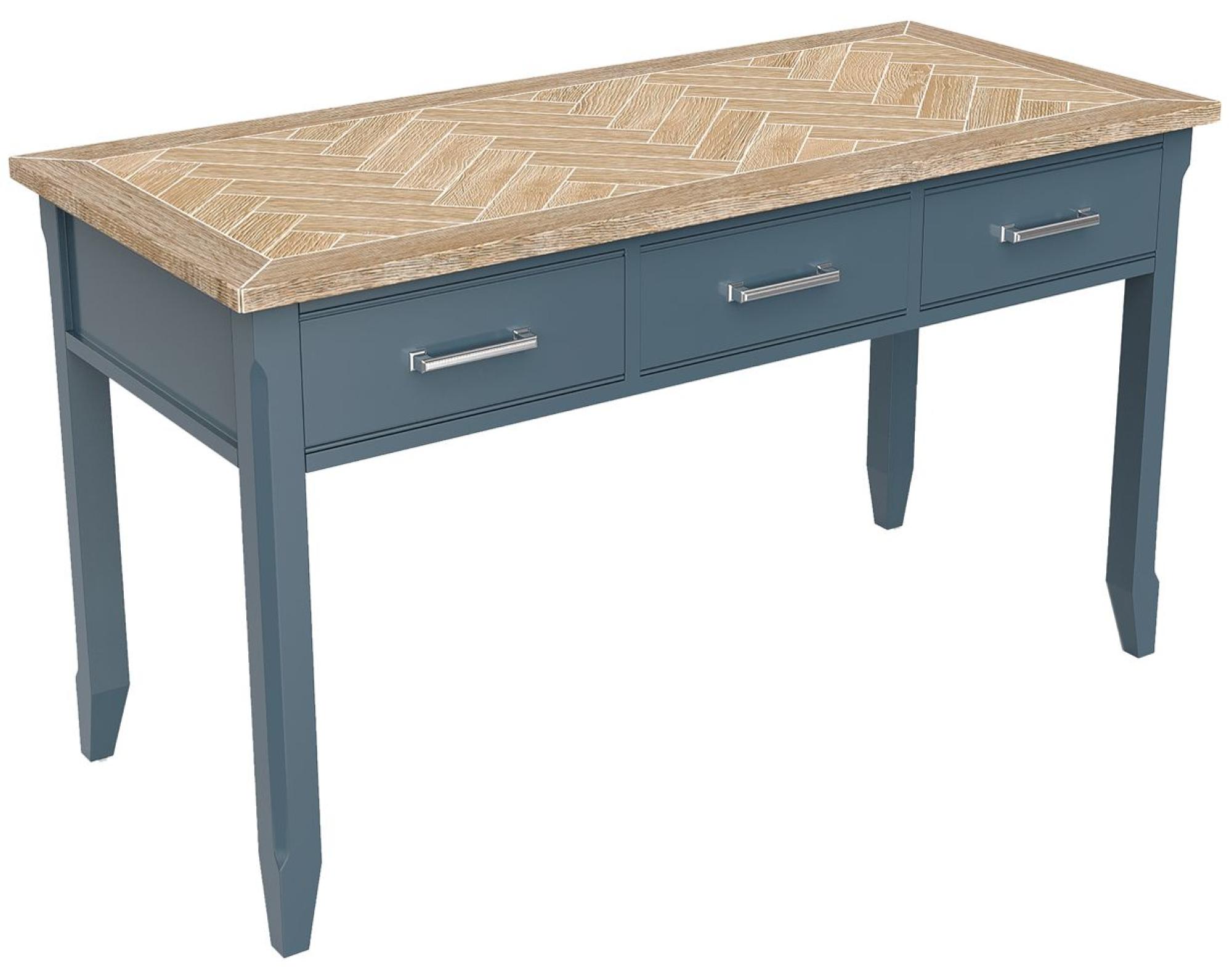Product photograph of Signature Blue 3 Drawer Executive Desk from Choice Furniture Superstore.