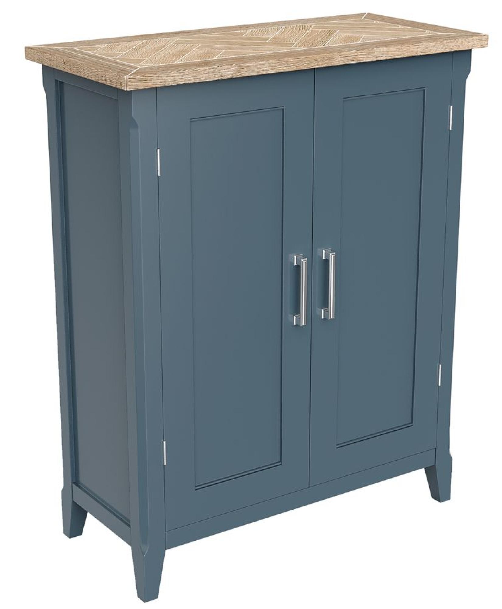 Product photograph of Signature Blue 2 Door Shoe Cupboard from Choice Furniture Superstore.
