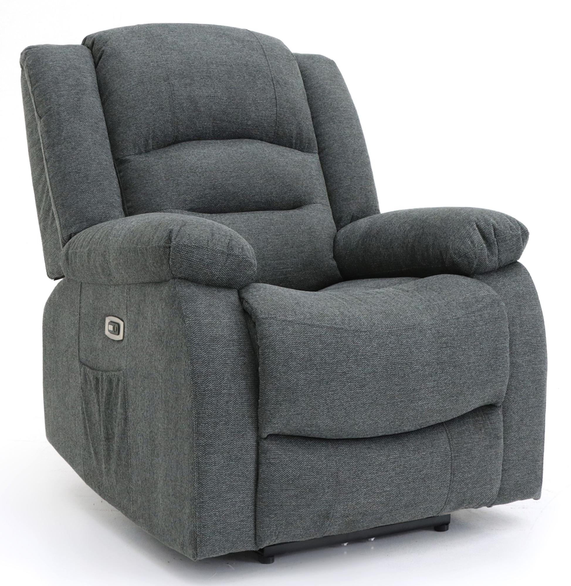 Product photograph of Alva Graphite Fabric Electric Recliner Armchair from Choice Furniture Superstore.