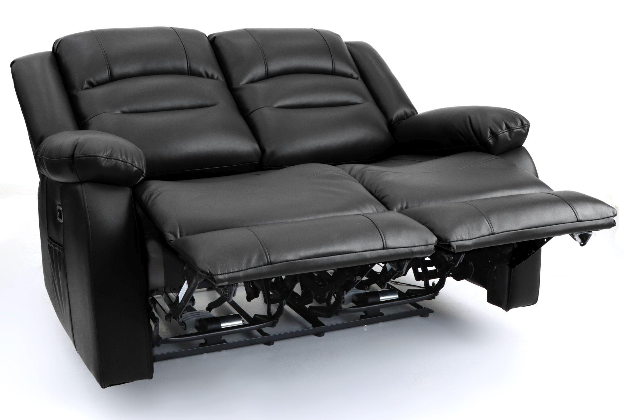 Product photograph of Alva Black Faux Leather Electric Recliner 2 Seater Sofa from Choice Furniture Superstore.