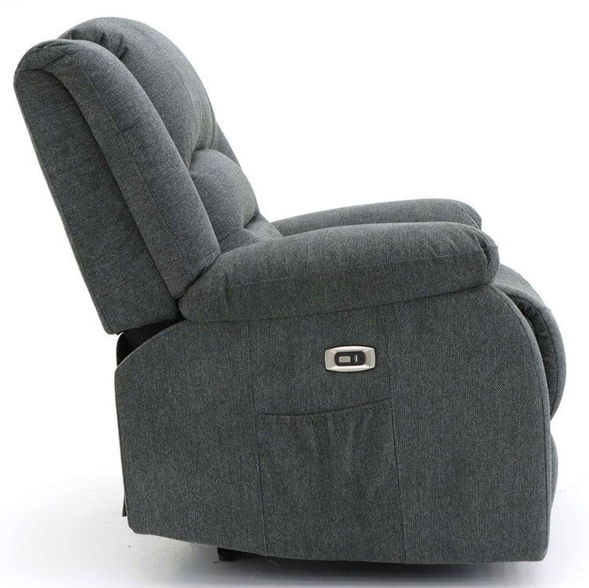 Product photograph of Alva Graphite Fabric Electric Recliner 3 2 Seater Sofa from Choice Furniture Superstore.