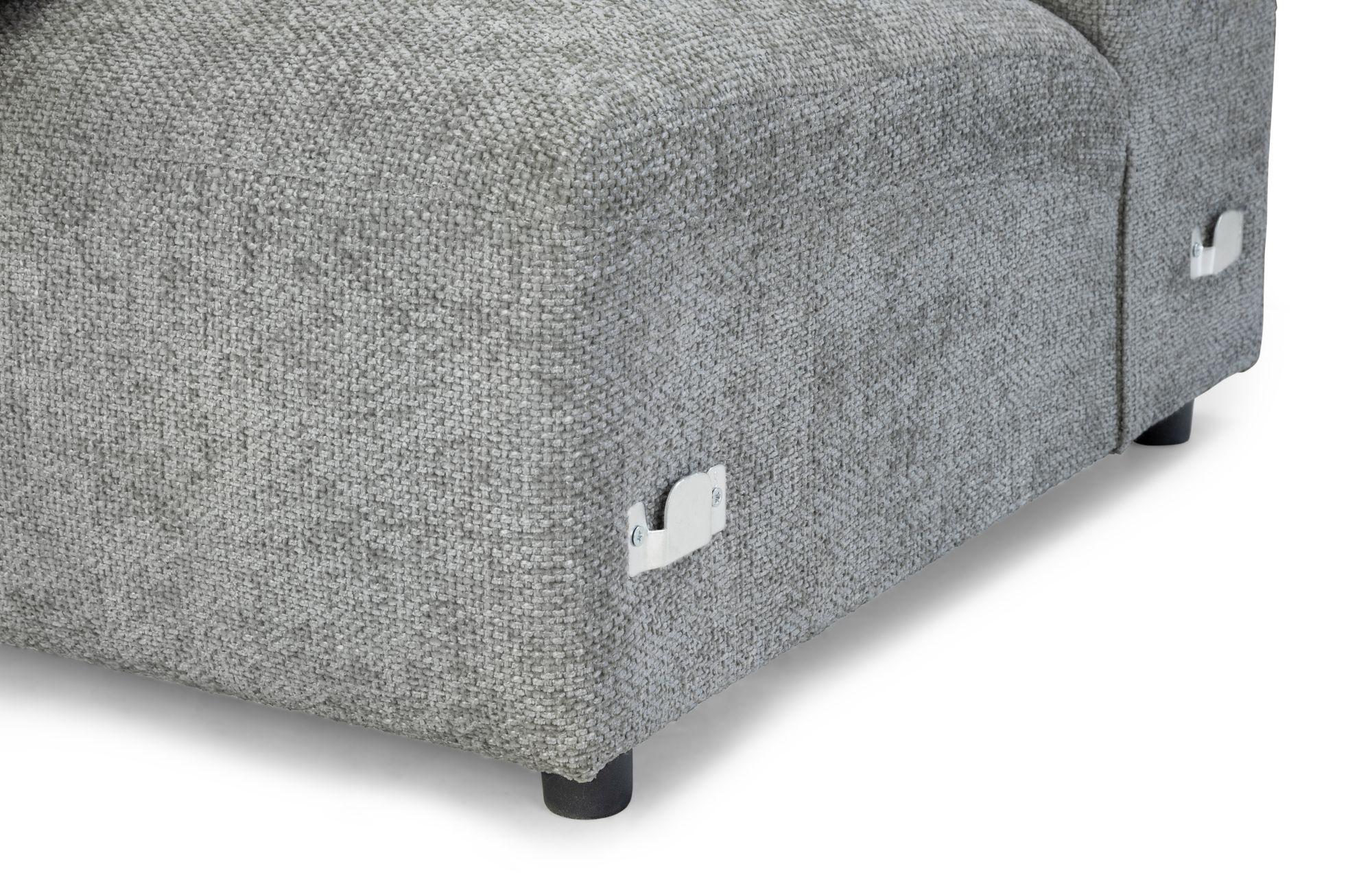 Product photograph of Tucano Grey Fabric Left Hand Facing Modular Corner Sofa from Choice Furniture Superstore.