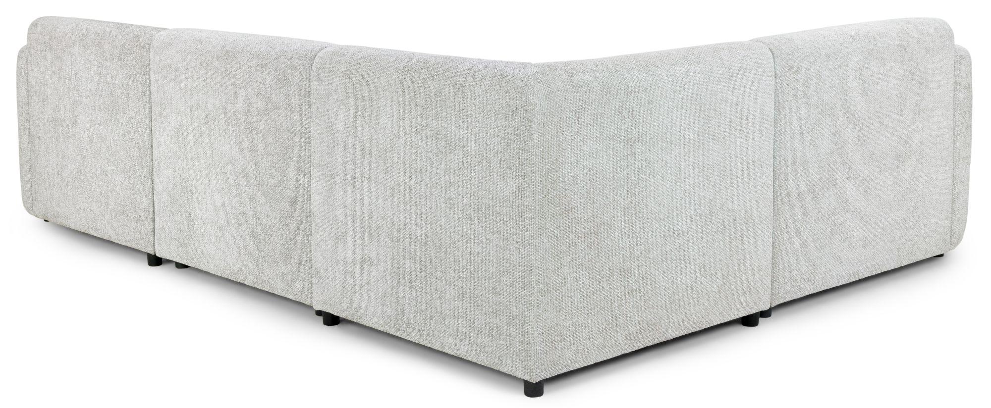 Product photograph of Tucano Ivory Fabric Left Hand Facing Modular Corner Sofa from Choice Furniture Superstore.