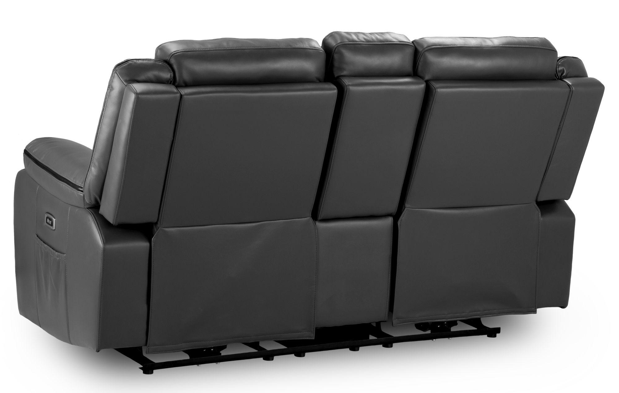 Product photograph of Harald Grey Faux Leather Electric Recliner 2 Seater Sofa from Choice Furniture Superstore.