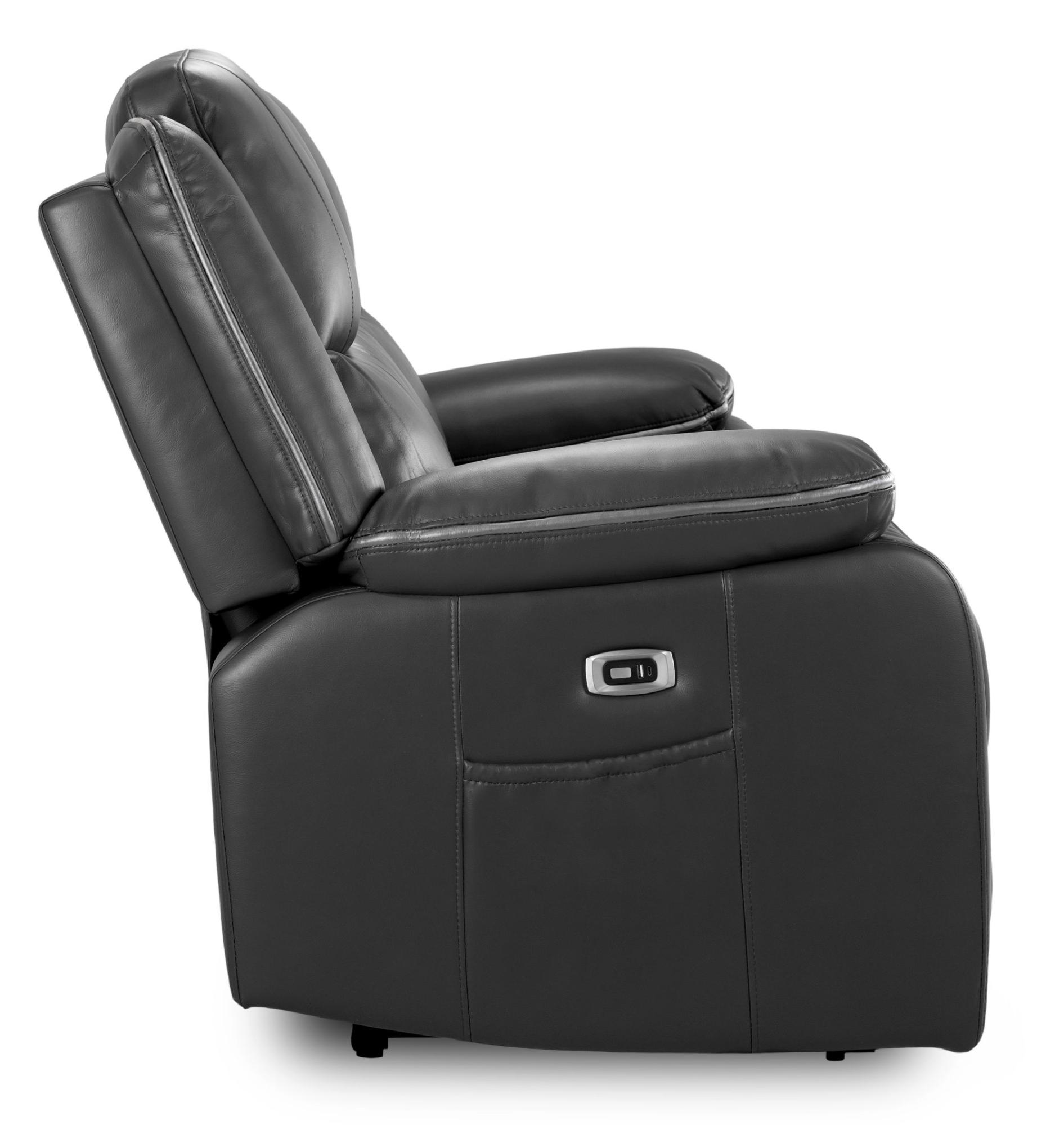 Product photograph of Harald Black Faux Leather Electric Recliner 2 Seater Sofa from Choice Furniture Superstore.