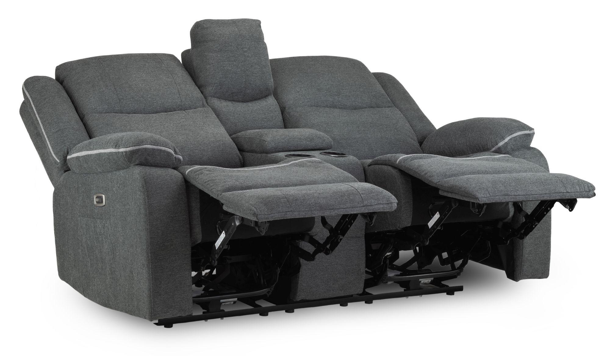 Product photograph of Harald Graphite Fabric Electric Recliner 2 Seater Sofa from Choice Furniture Superstore.