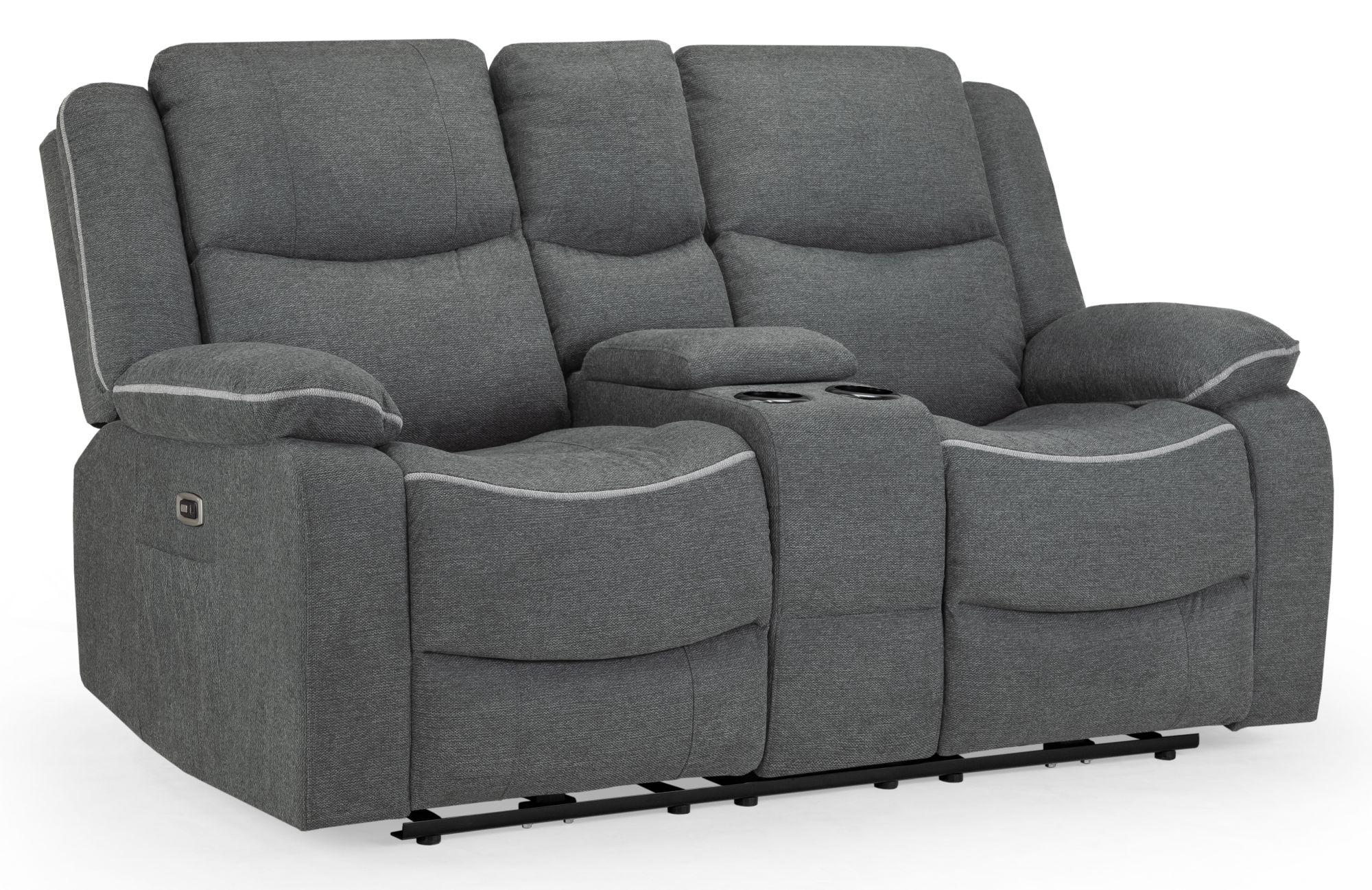 Product photograph of Harald Graphite Fabric Electric Recliner 2 Seater Sofa from Choice Furniture Superstore.