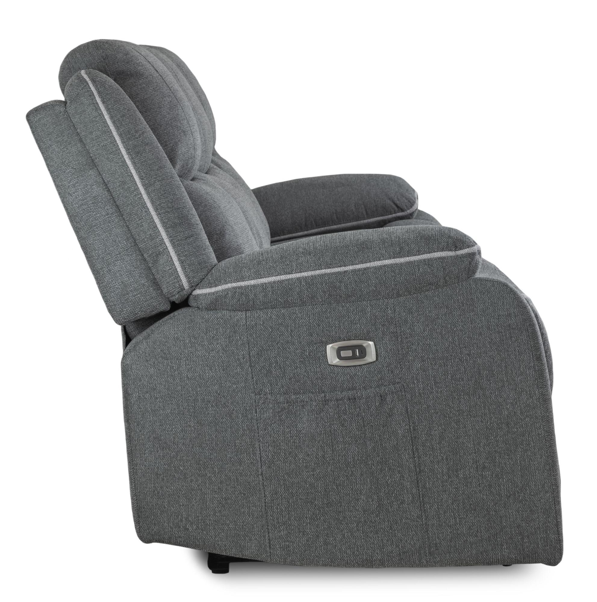 Product photograph of Harald Graphite Fabric Electric Recliner 2 Seater Sofa from Choice Furniture Superstore.