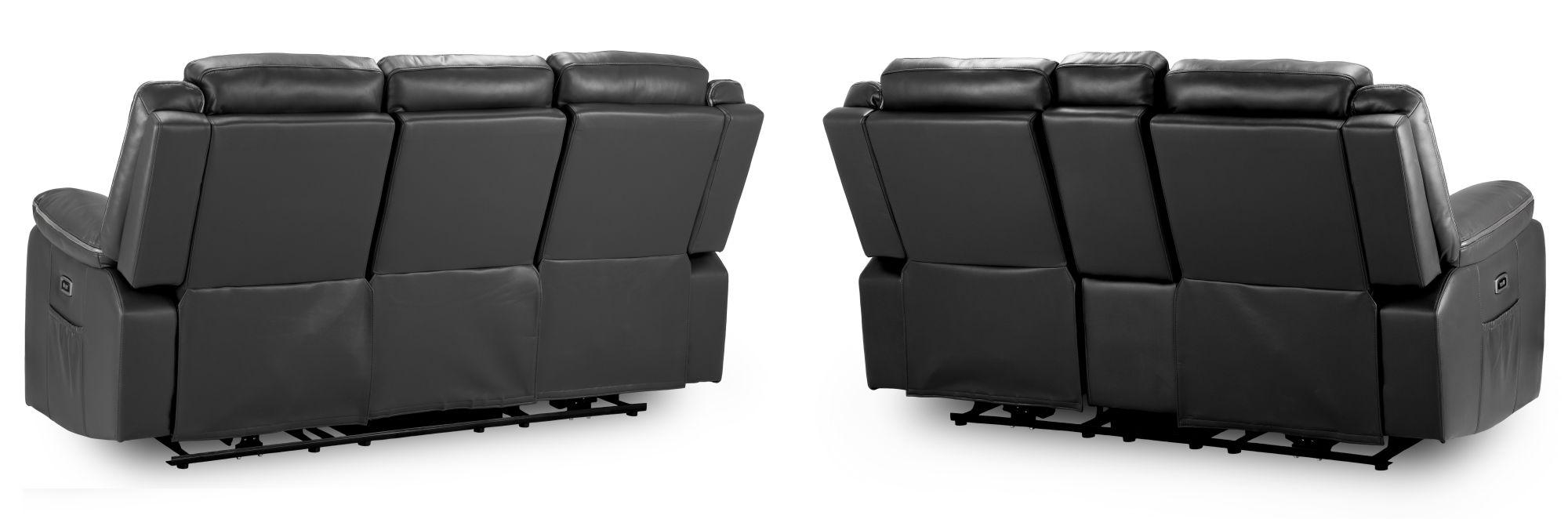 Product photograph of Harald Black Faux Leather Electric Recliner 3 2 Seater Sofa from Choice Furniture Superstore.