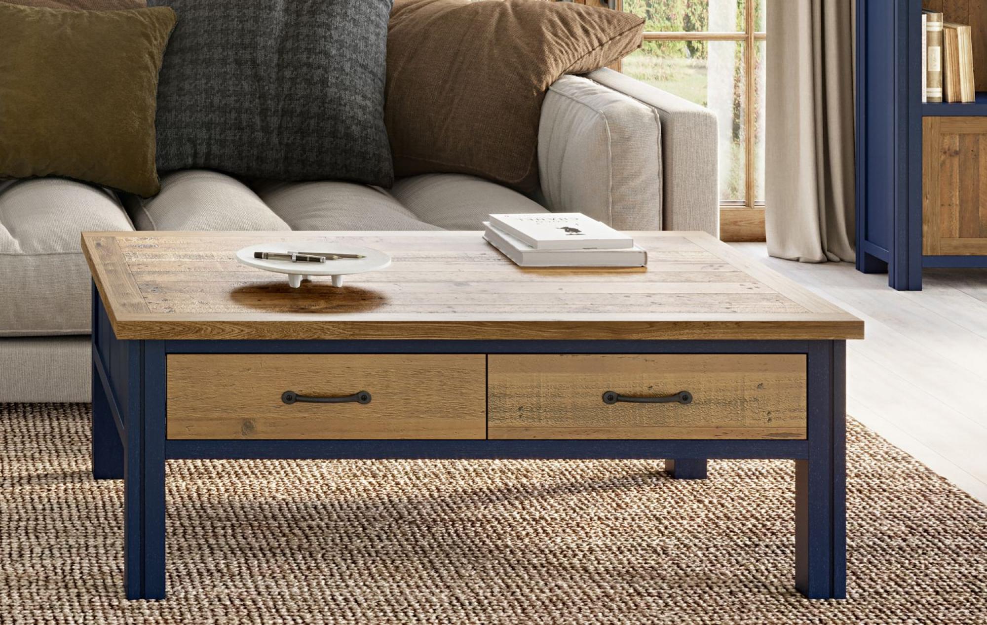 Product photograph of Splash Of Blue 4 Drawer Coffee Table from Choice Furniture Superstore.