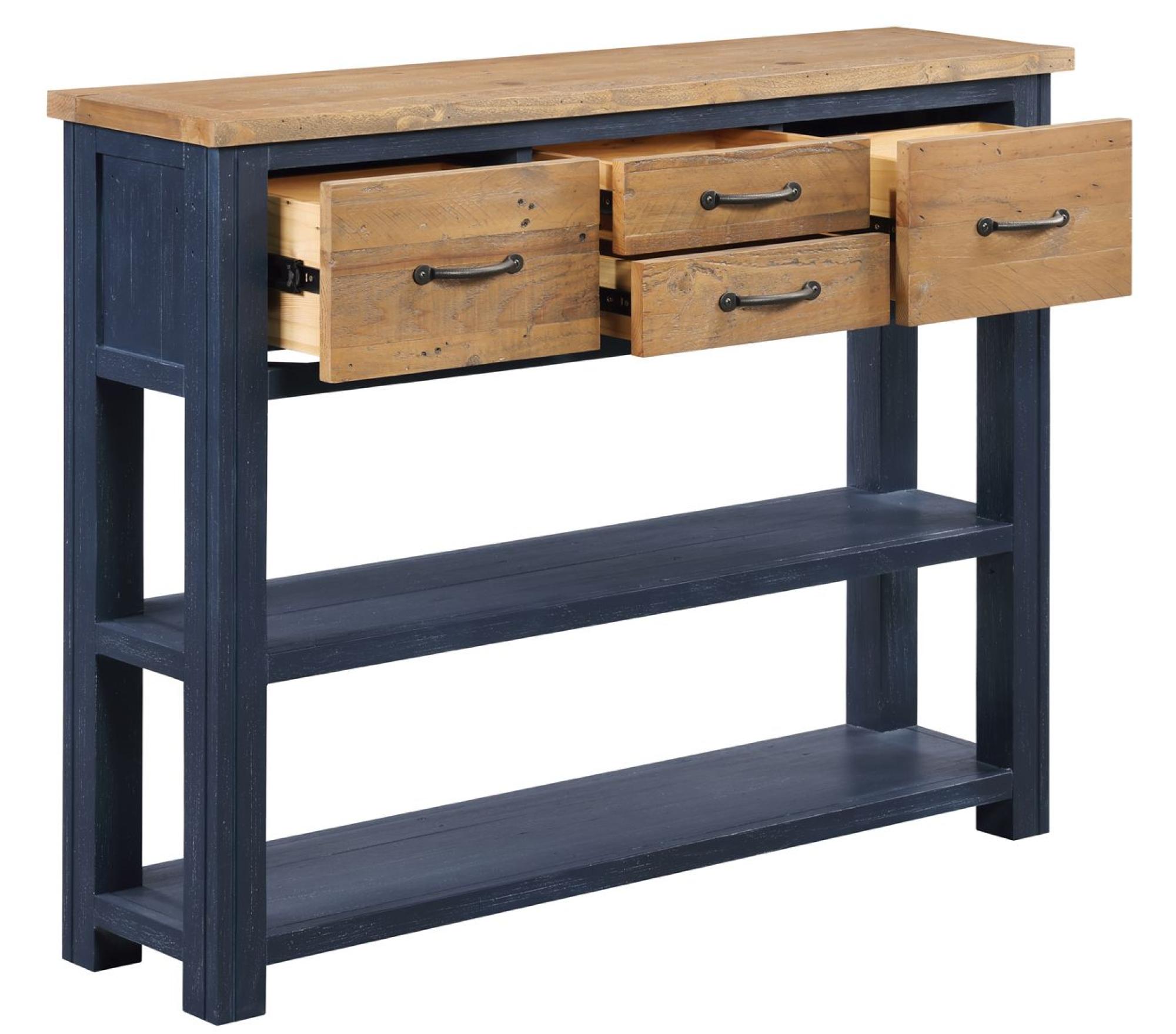 Product photograph of Splash Of Blue 4 Drawer Hall Table from Choice Furniture Superstore.