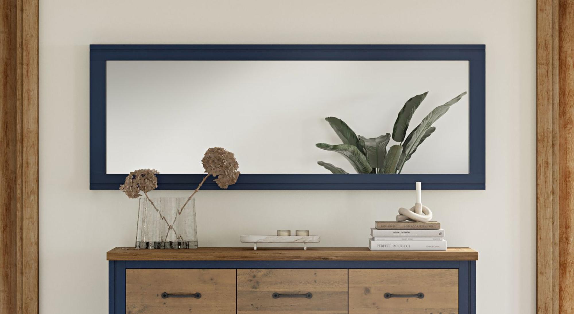 Product photograph of Splash Of Blue Rectangular Wall Mirror - 50cm X 150cm from Choice Furniture Superstore.