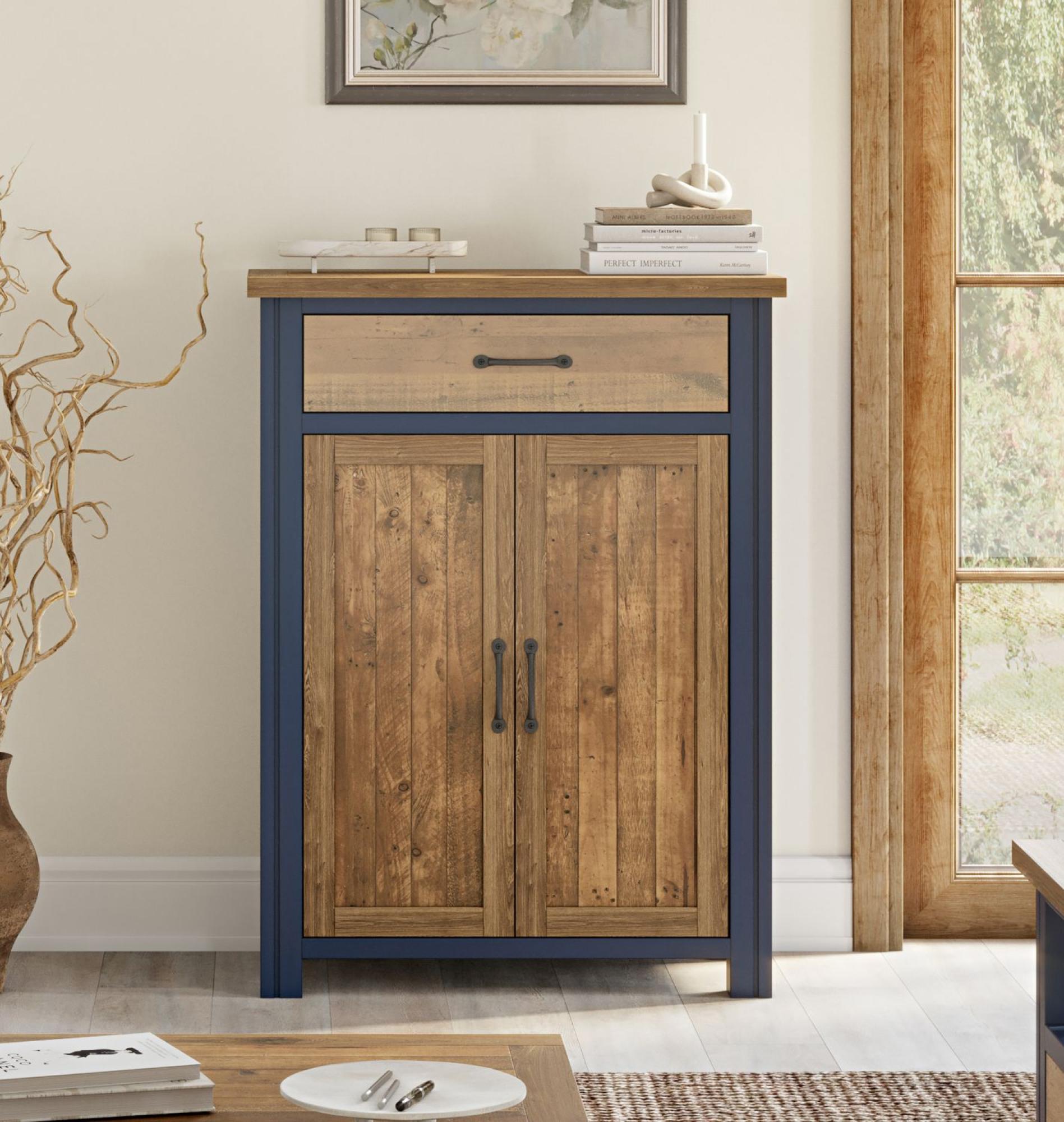 Product photograph of Splash Of Blue 2 Door Shoe Cupboard from Choice Furniture Superstore.