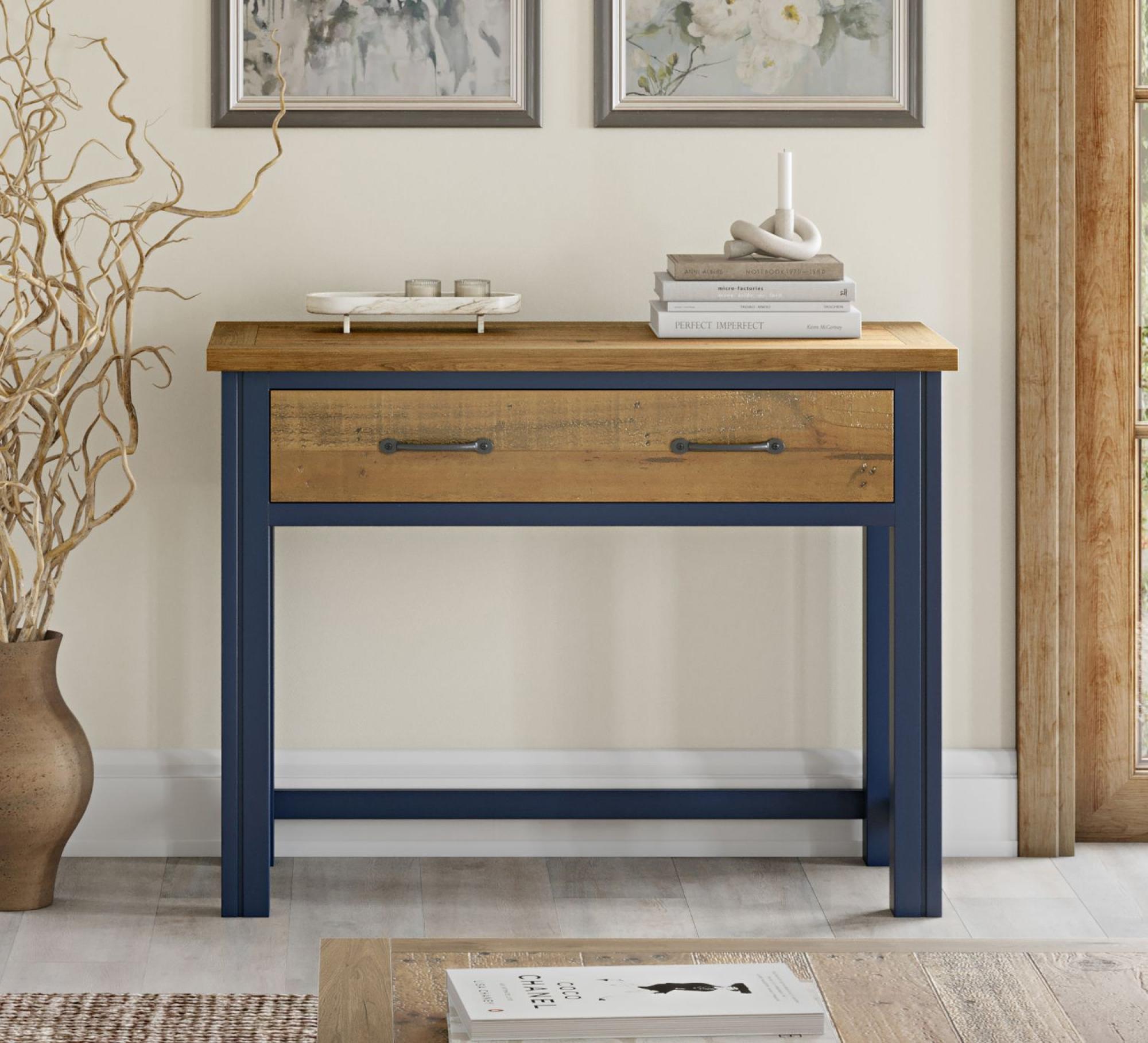 Product photograph of Splash Of Blue 1 Drawer Desk from Choice Furniture Superstore.