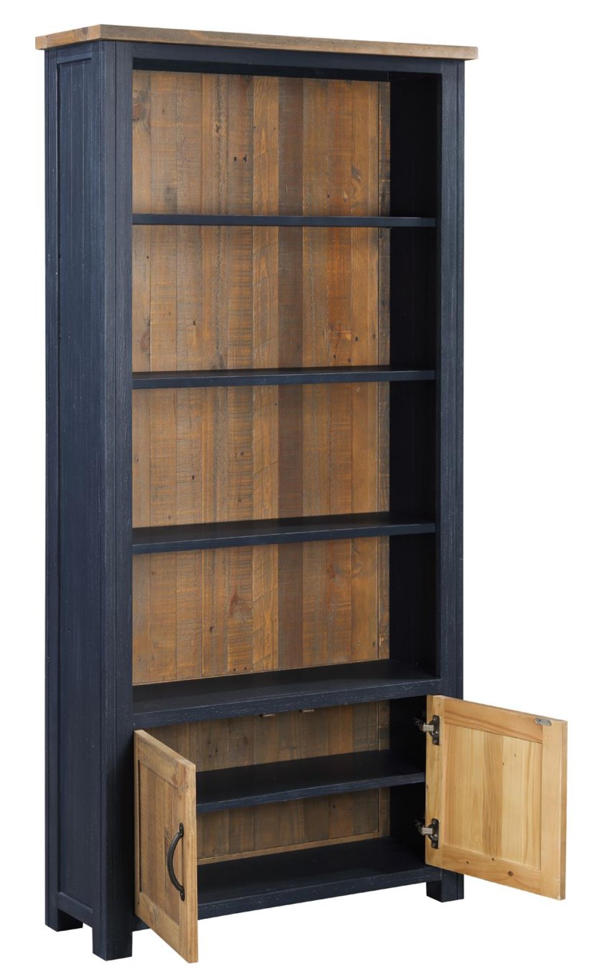 Product photograph of Splash Of Blue Large Open Bookcase - 2 Doors from Choice Furniture Superstore.