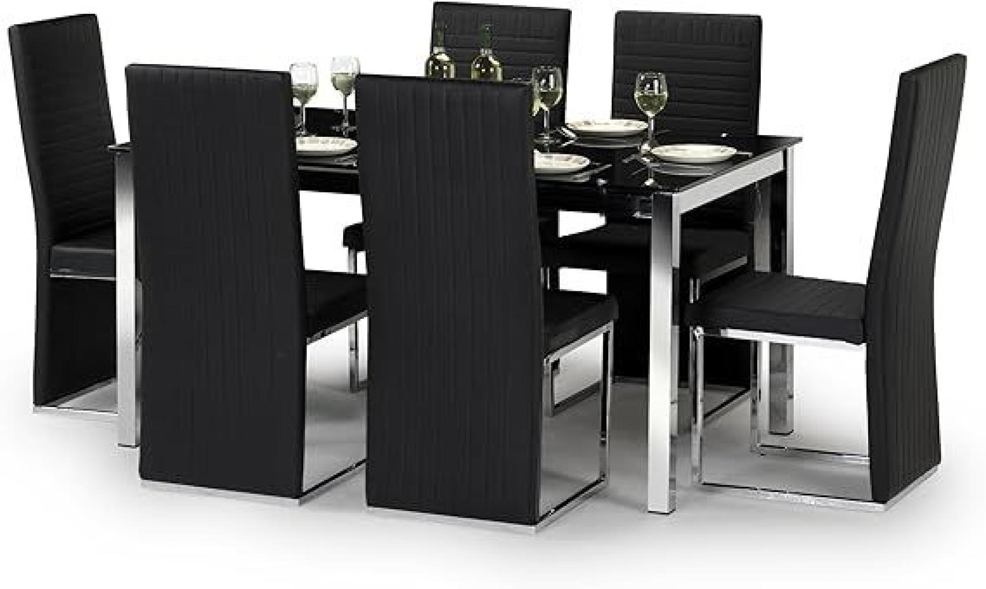 Product photograph of Clearance - Set Of 2 Julian Bowen Tempo Black Faux Leather Dining Chair - D598 from Choice Furniture Superstore.