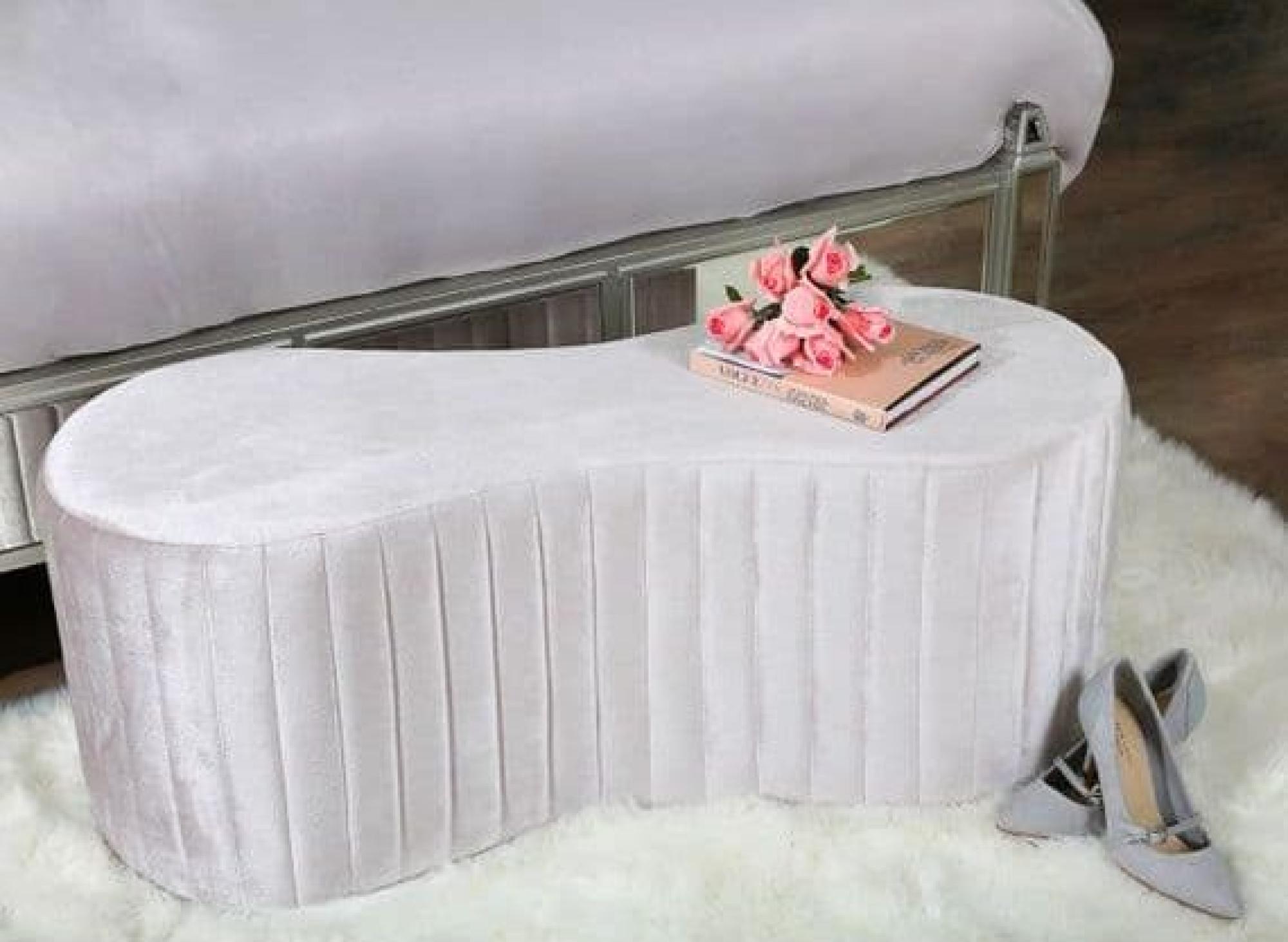 Product photograph of Clearance - Rosa Tufted Bench Soft Pink - D575 from Choice Furniture Superstore.