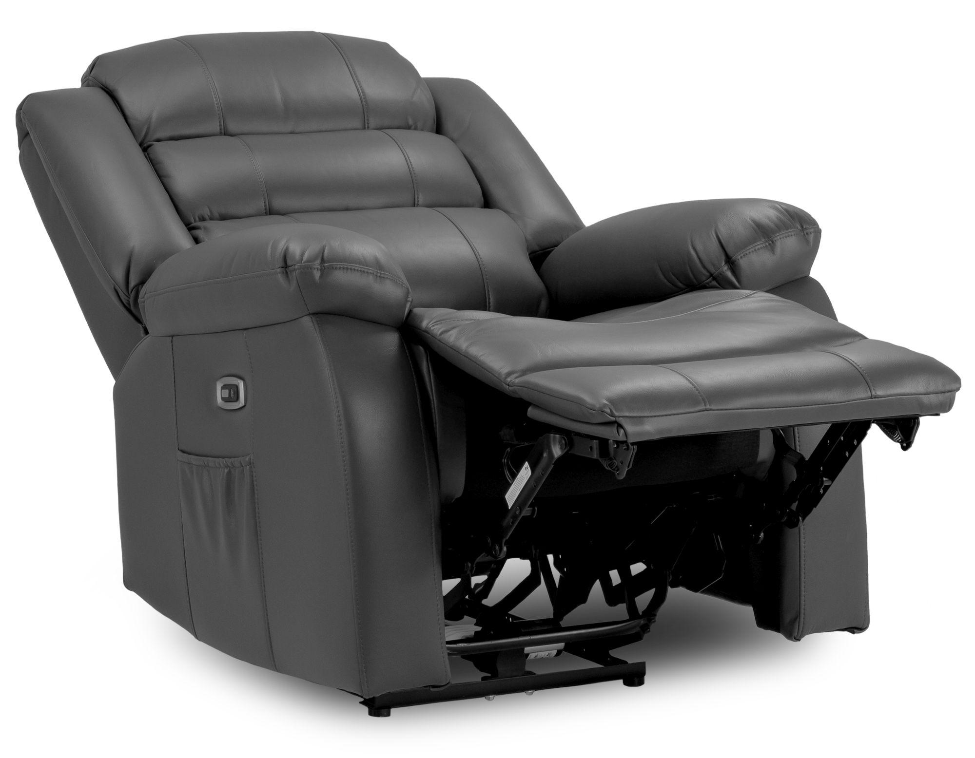 Product photograph of Otto Grey Faux Leather Electric Recliner Armchair from Choice Furniture Superstore.