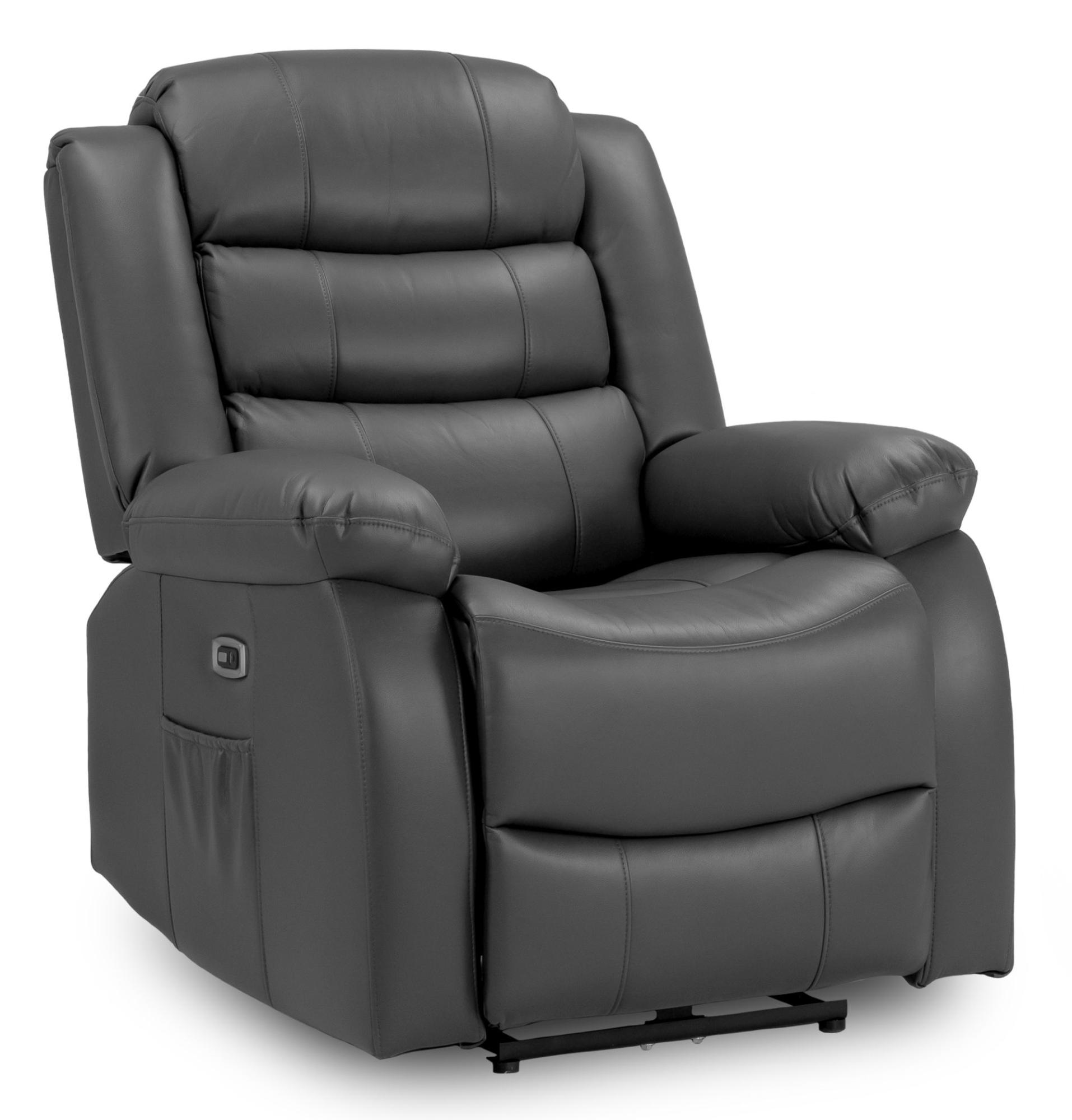 Product photograph of Otto Grey Faux Leather Electric Recliner Armchair from Choice Furniture Superstore.