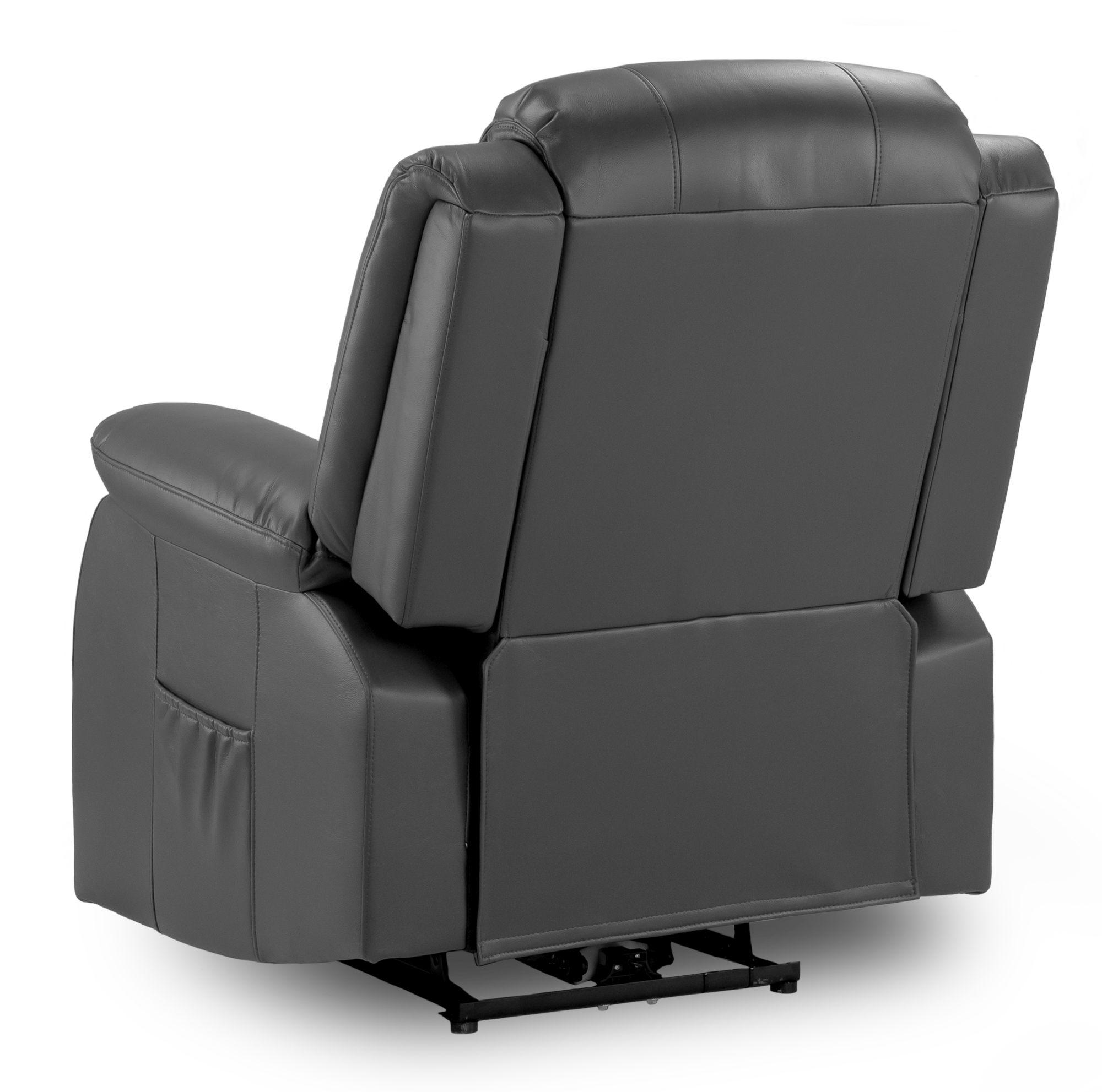 Product photograph of Otto Grey Faux Leather Electric Recliner Armchair from Choice Furniture Superstore.