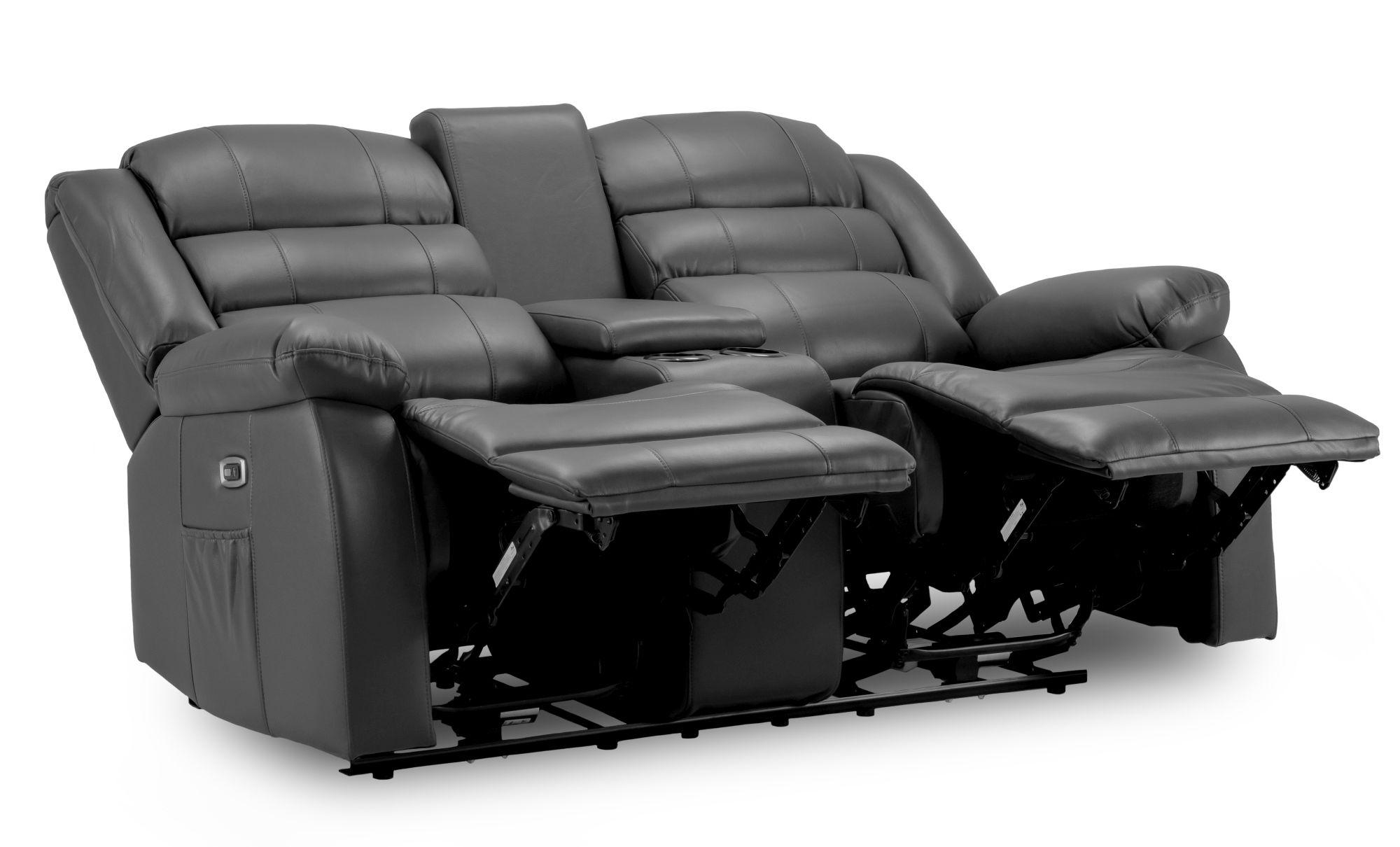 Product photograph of Otto Grey Faux Leather Electric Recliner 2 Seater Sofa from Choice Furniture Superstore.