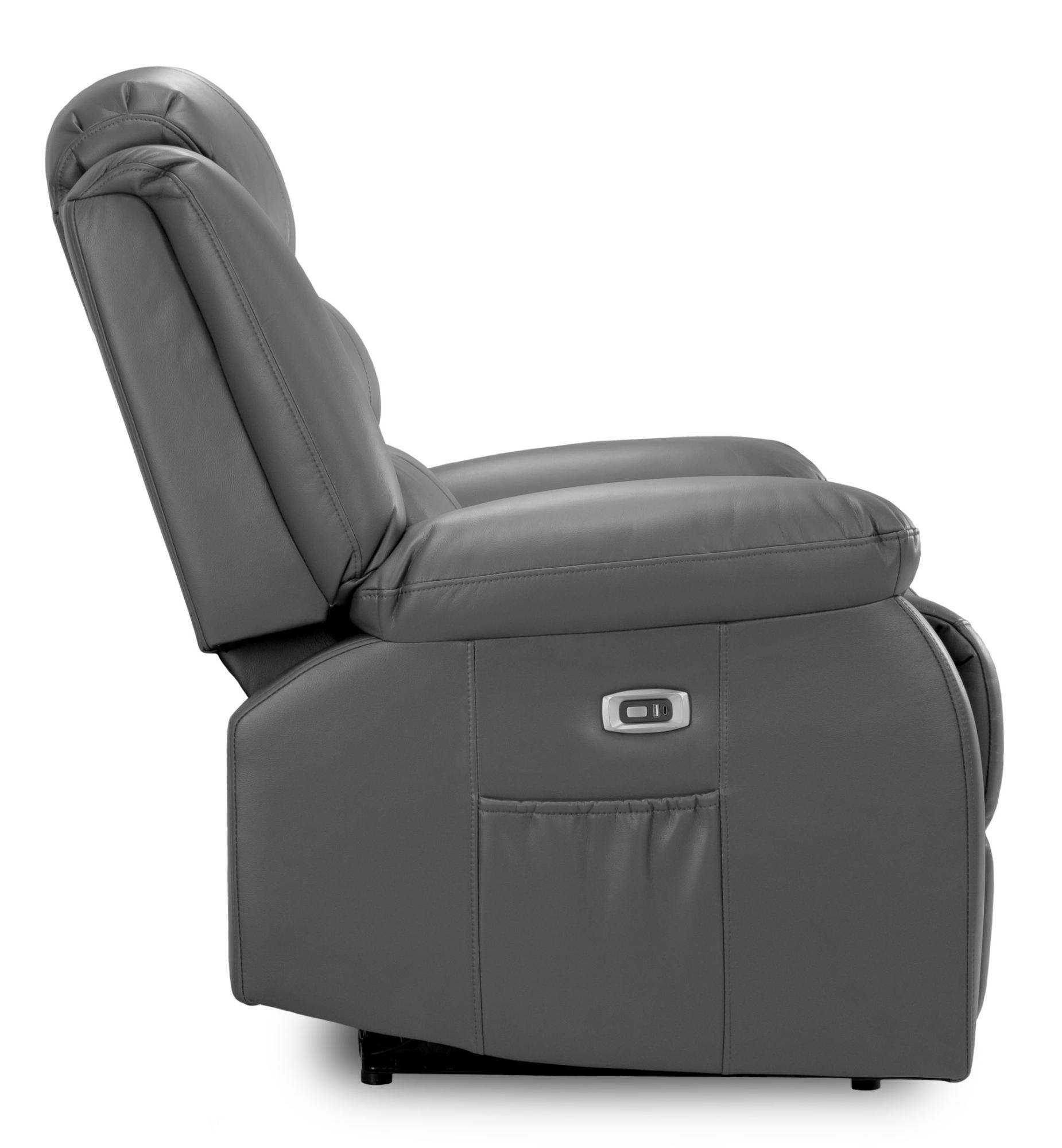 Product photograph of Otto Grey Faux Leather Electric Recliner 2 Seater Sofa from Choice Furniture Superstore.