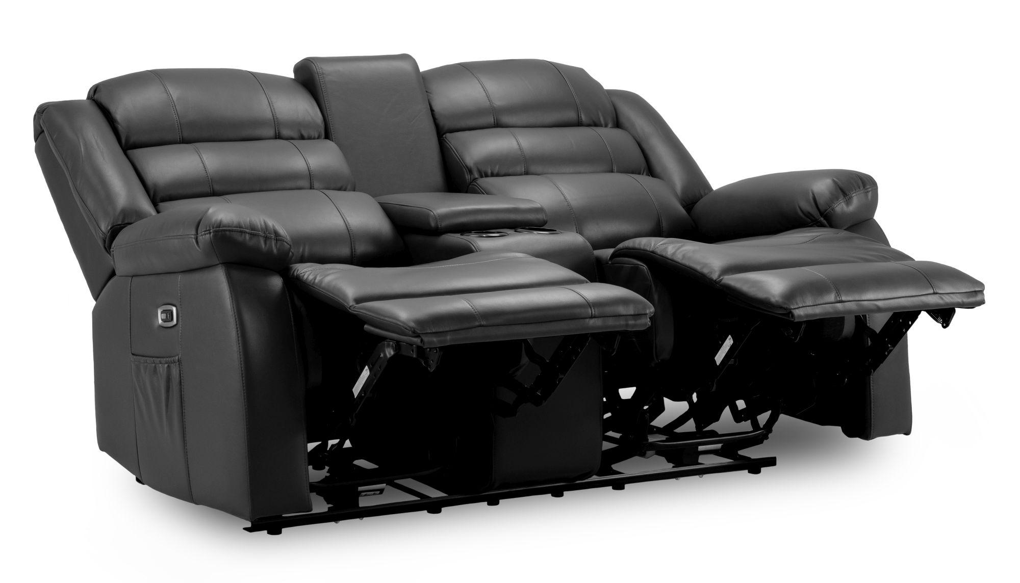 Product photograph of Otto Black Faux Leather Electric Recliner 2 Seater Sofa from Choice Furniture Superstore.