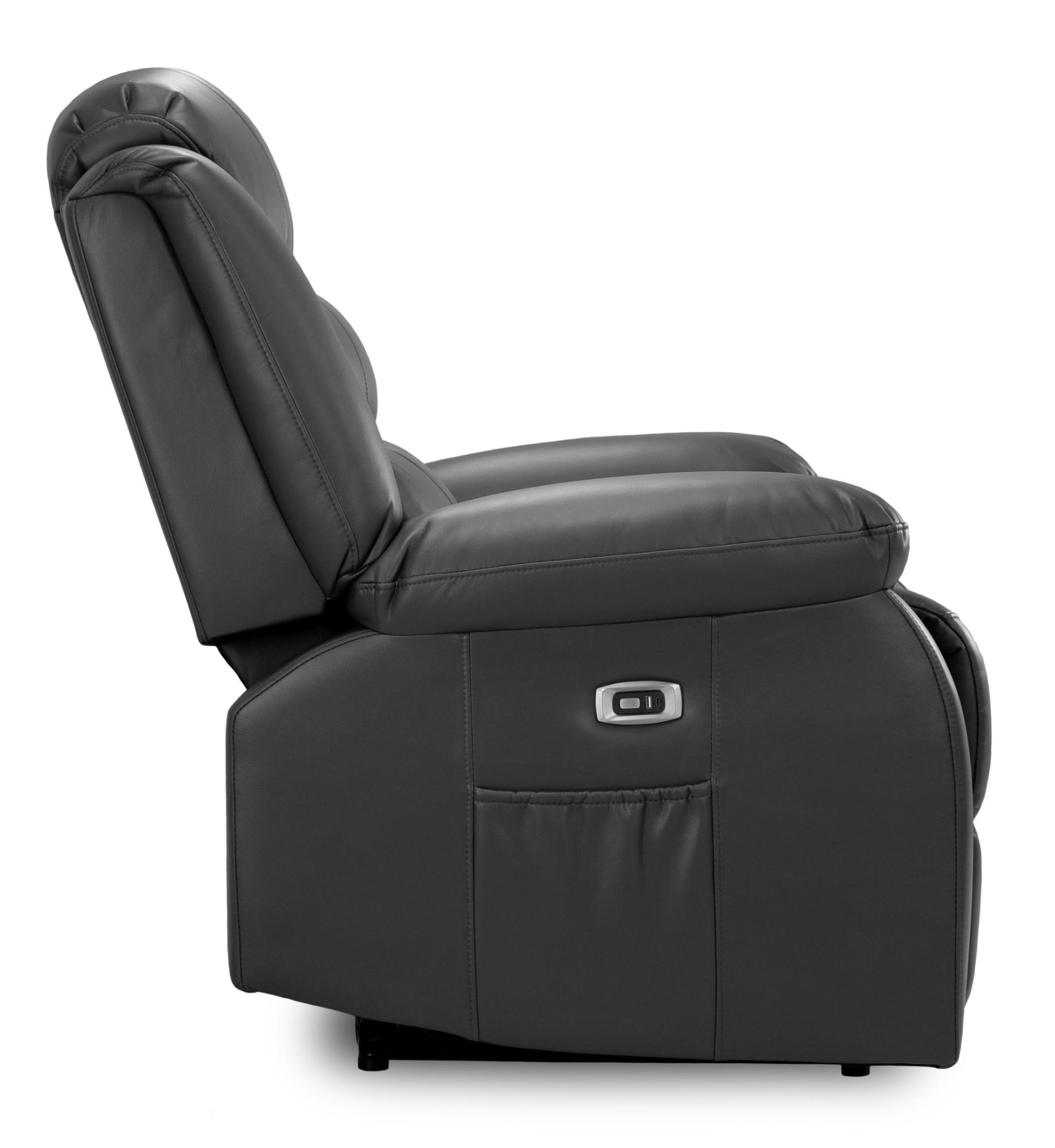 Product photograph of Otto Black Faux Leather Electric Recliner 2 Seater Sofa from Choice Furniture Superstore.