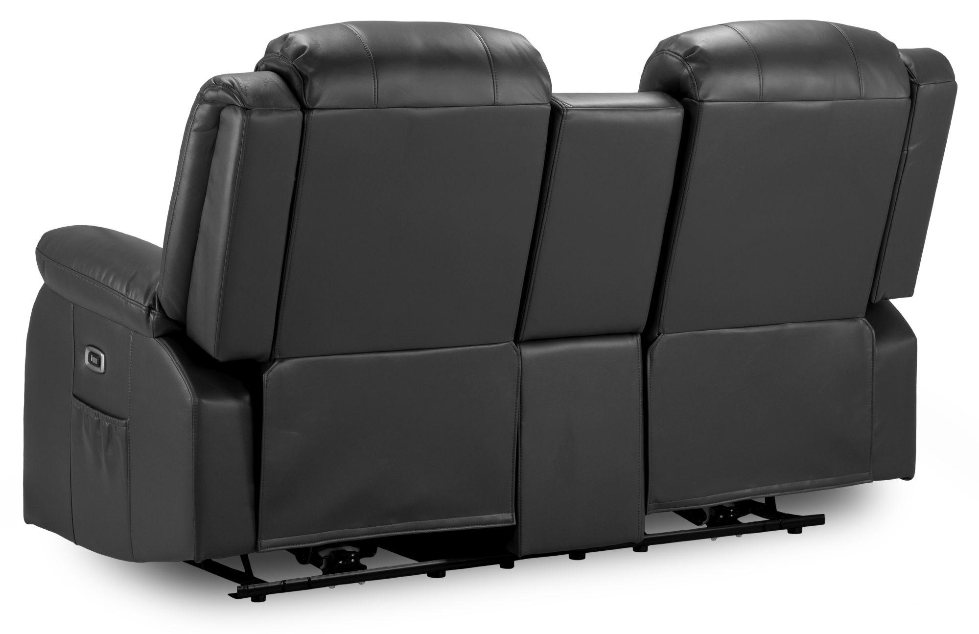 Product photograph of Otto Black Faux Leather Electric Recliner 2 Seater Sofa from Choice Furniture Superstore.