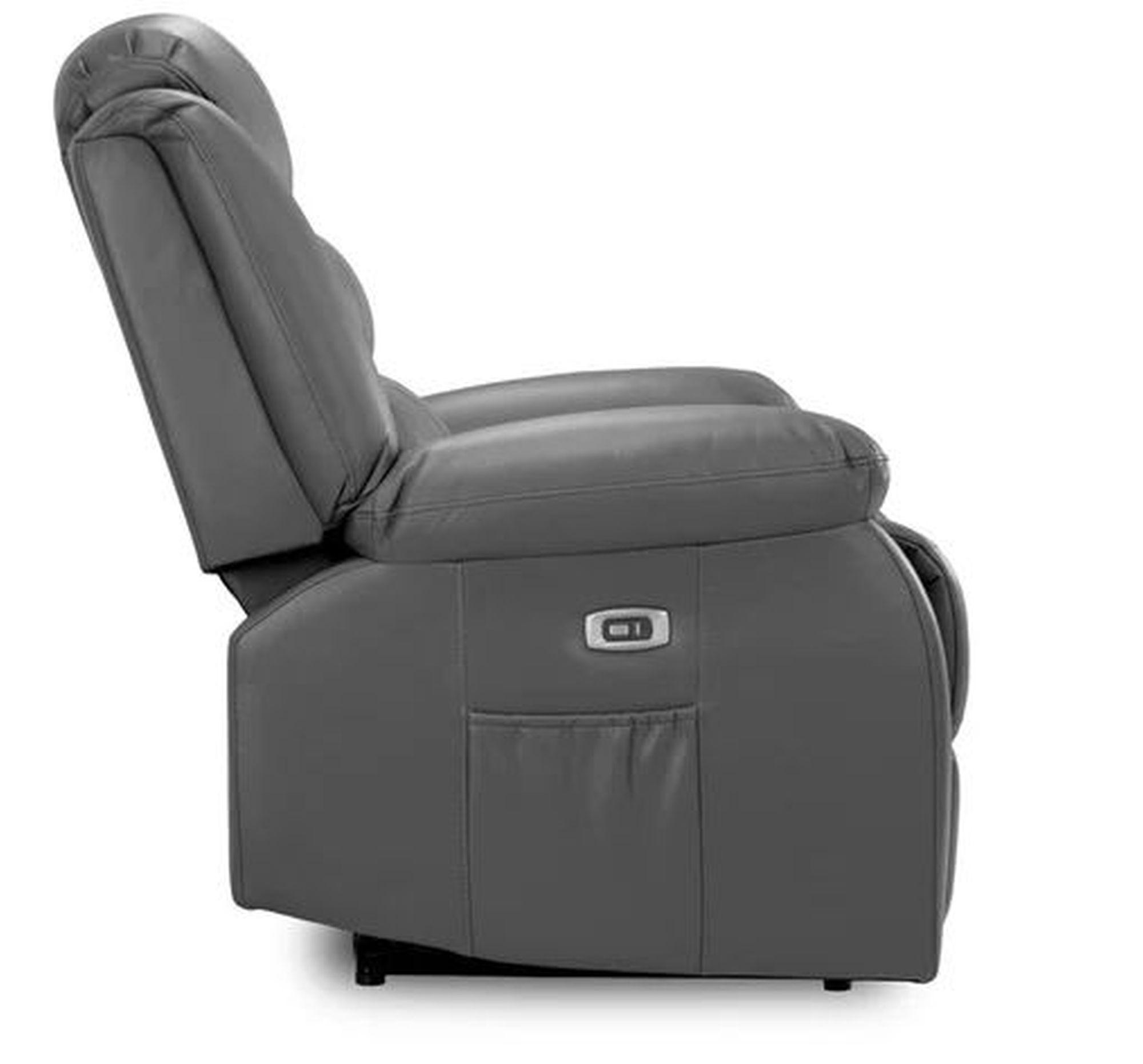 Product photograph of Otto Grey Faux Leather Electric Recliner 3 Seater Sofa from Choice Furniture Superstore.