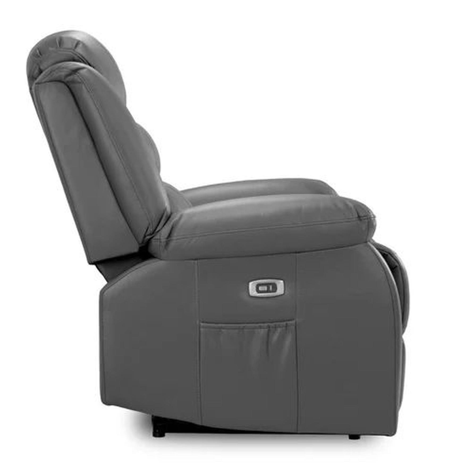 Product photograph of Otto Grey Faux Leather Electric Recliner 3 2 Seater Sofa from Choice Furniture Superstore.