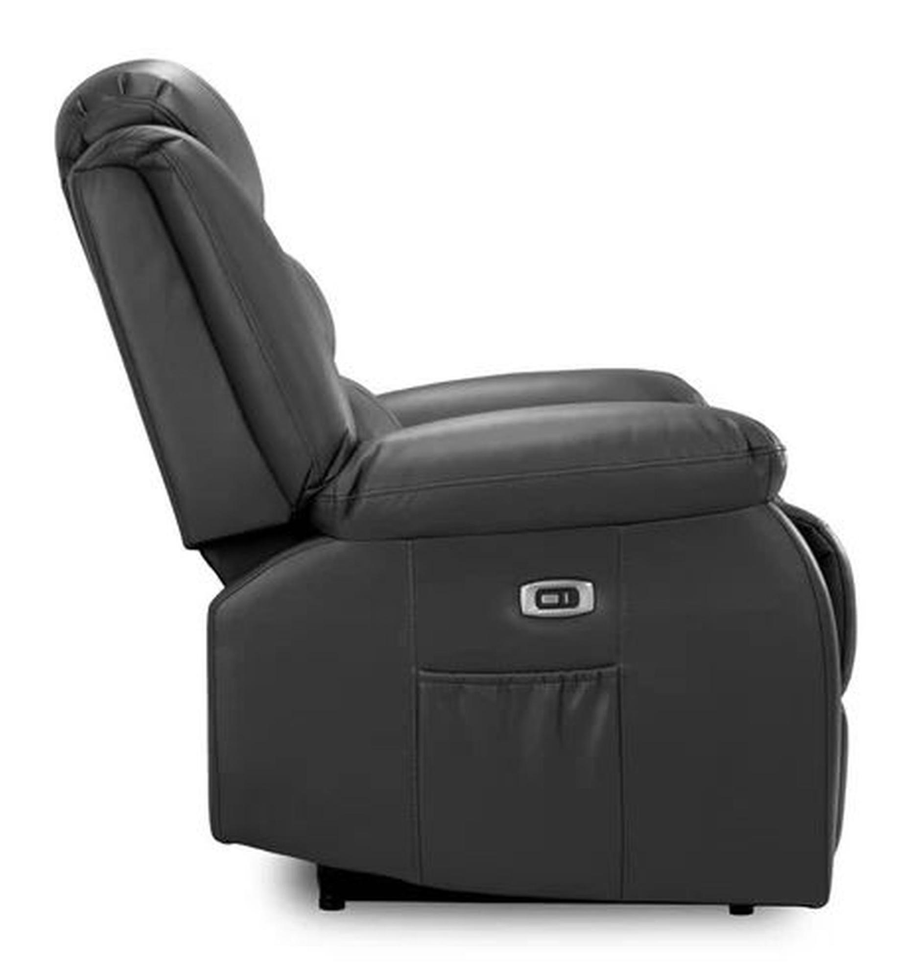 Product photograph of Otto Black Faux Leather Electric Recliner 3 2 Seater Sofa from Choice Furniture Superstore.