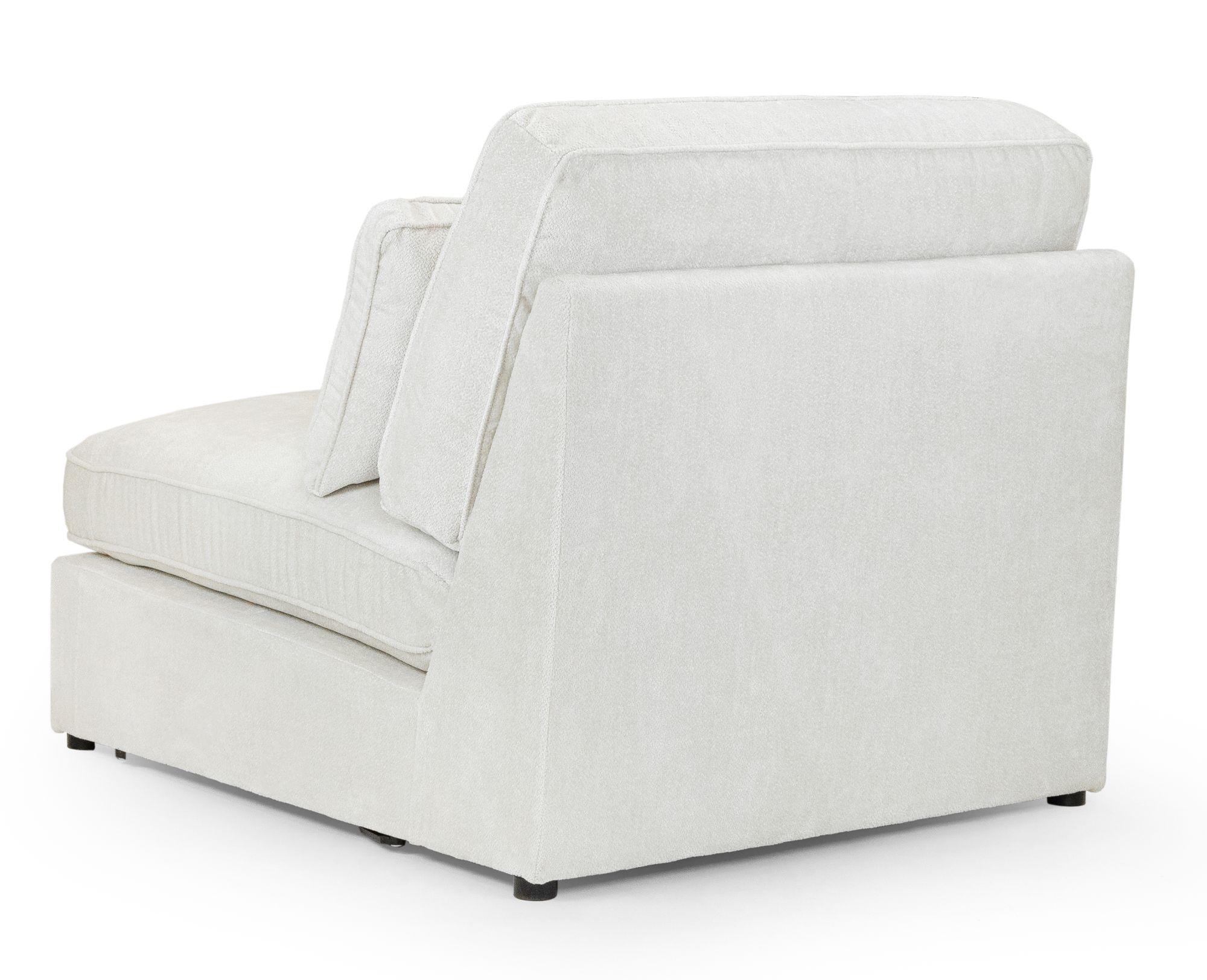 Product photograph of Kiana Ivory Fabric Modular Armless Chair from Choice Furniture Superstore.