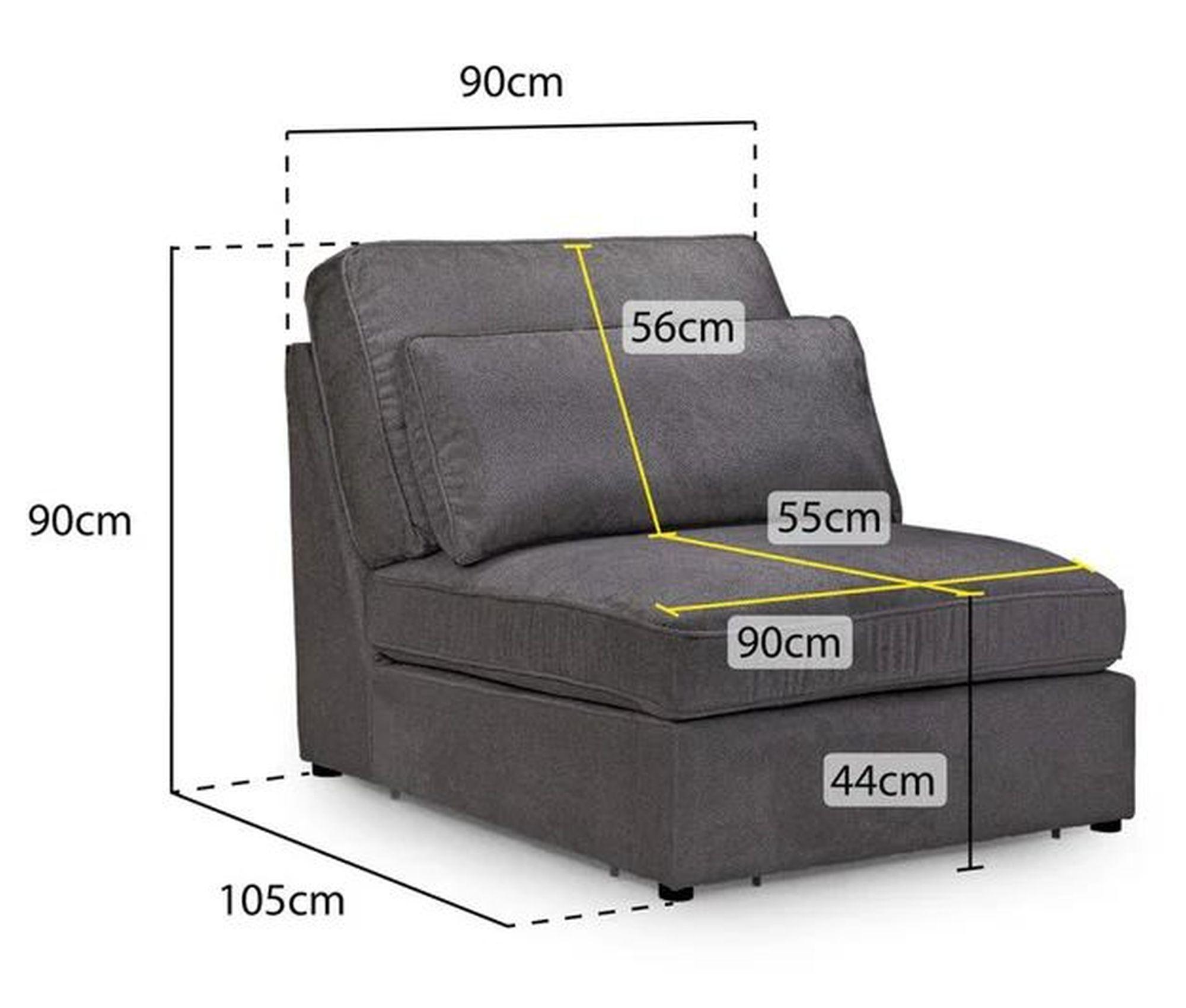 Product photograph of Kiana Ivory Fabric Modular Armless Chair from Choice Furniture Superstore.