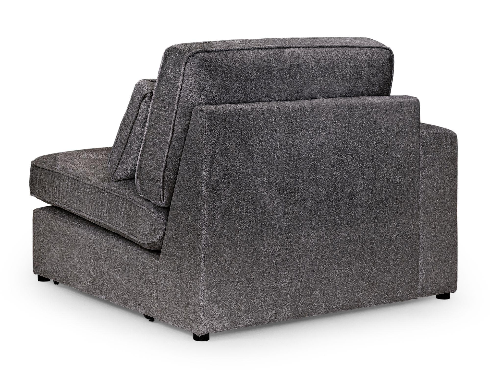 Product photograph of Kiana Grey Fabric Left Hand Facing Modular Arm Chair from Choice Furniture Superstore.