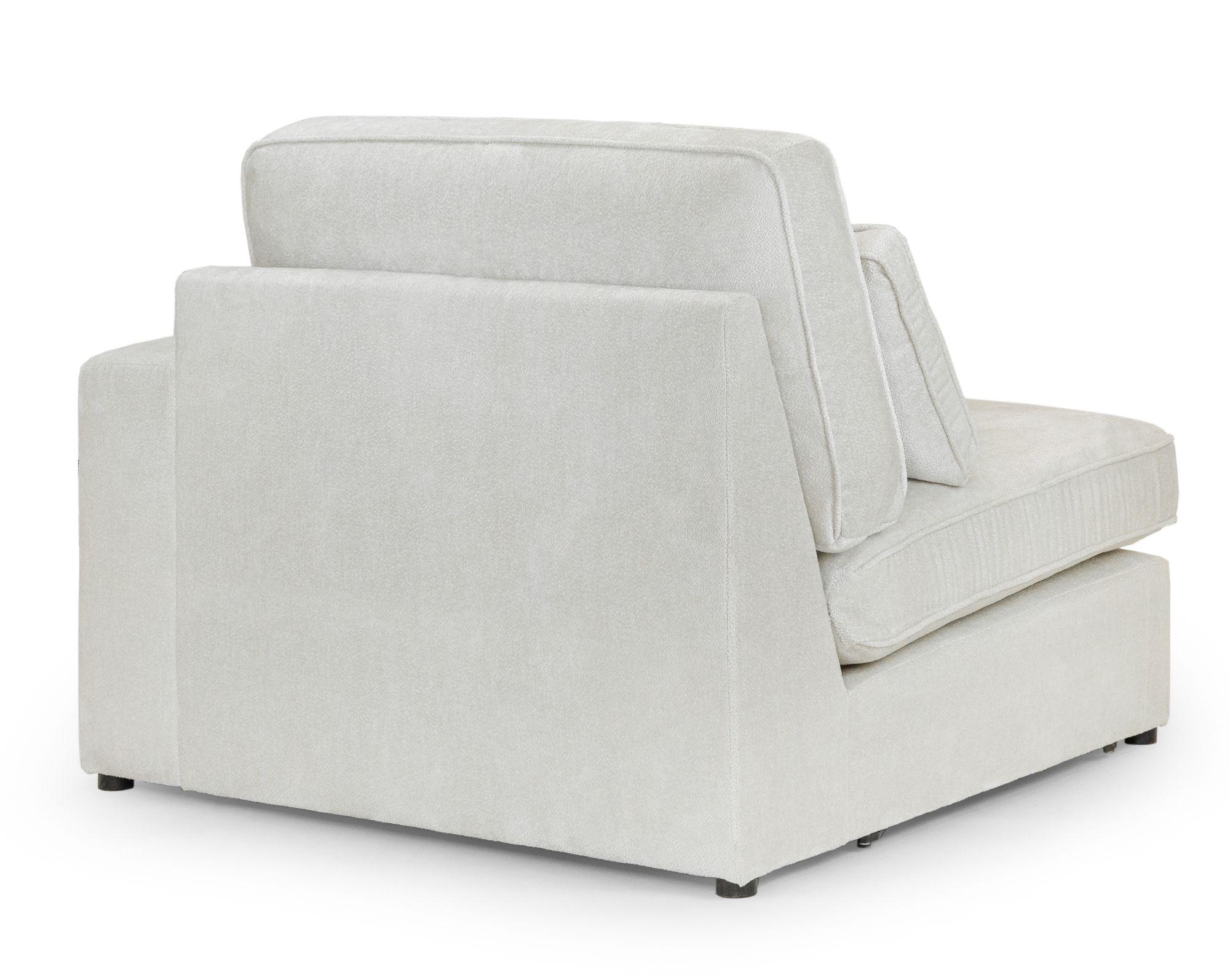 Product photograph of Kiana Ivory Fabric Right Hand Facing Modular Arm Chair from Choice Furniture Superstore.